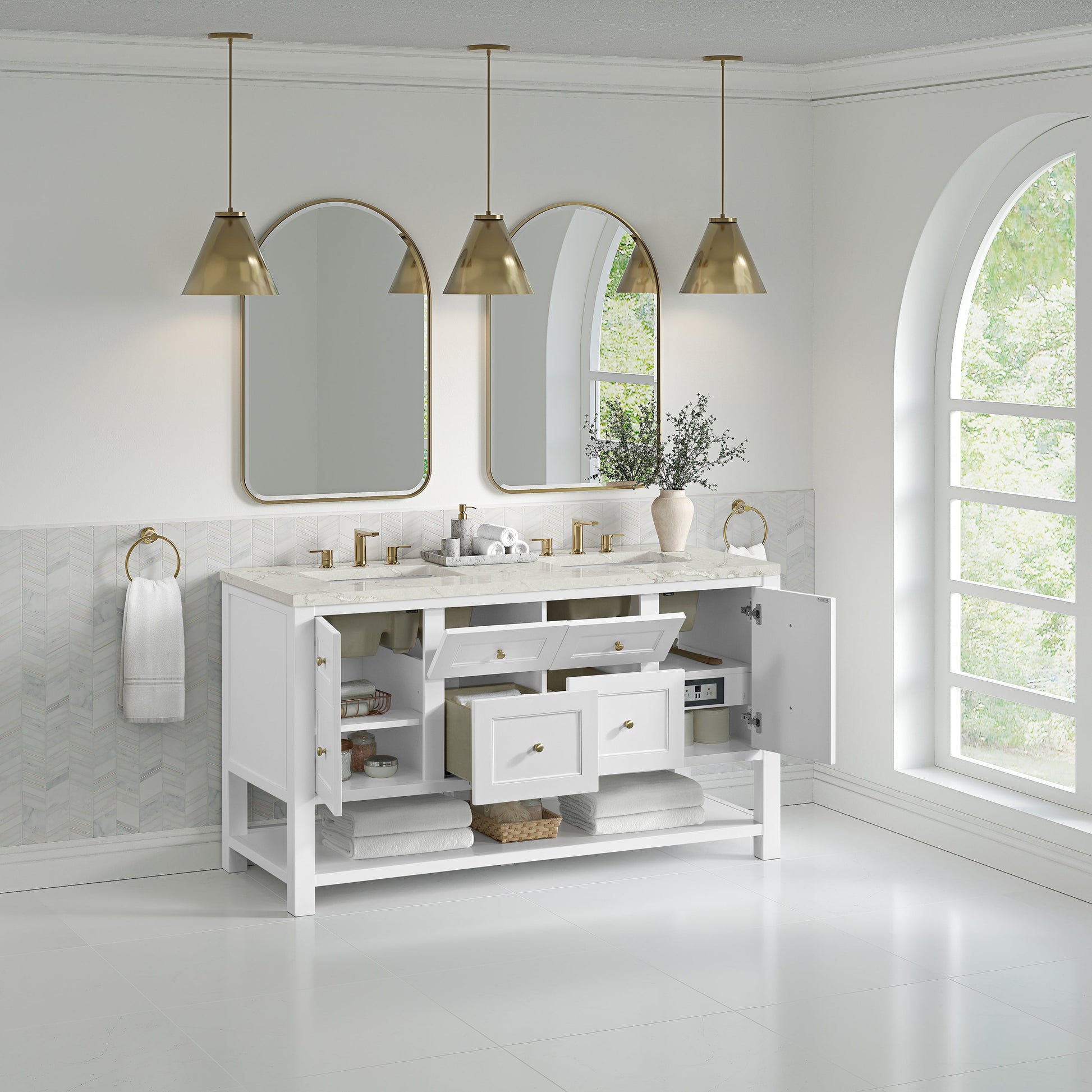 Bright White / Victorian Silver - 3 Faucet Holes