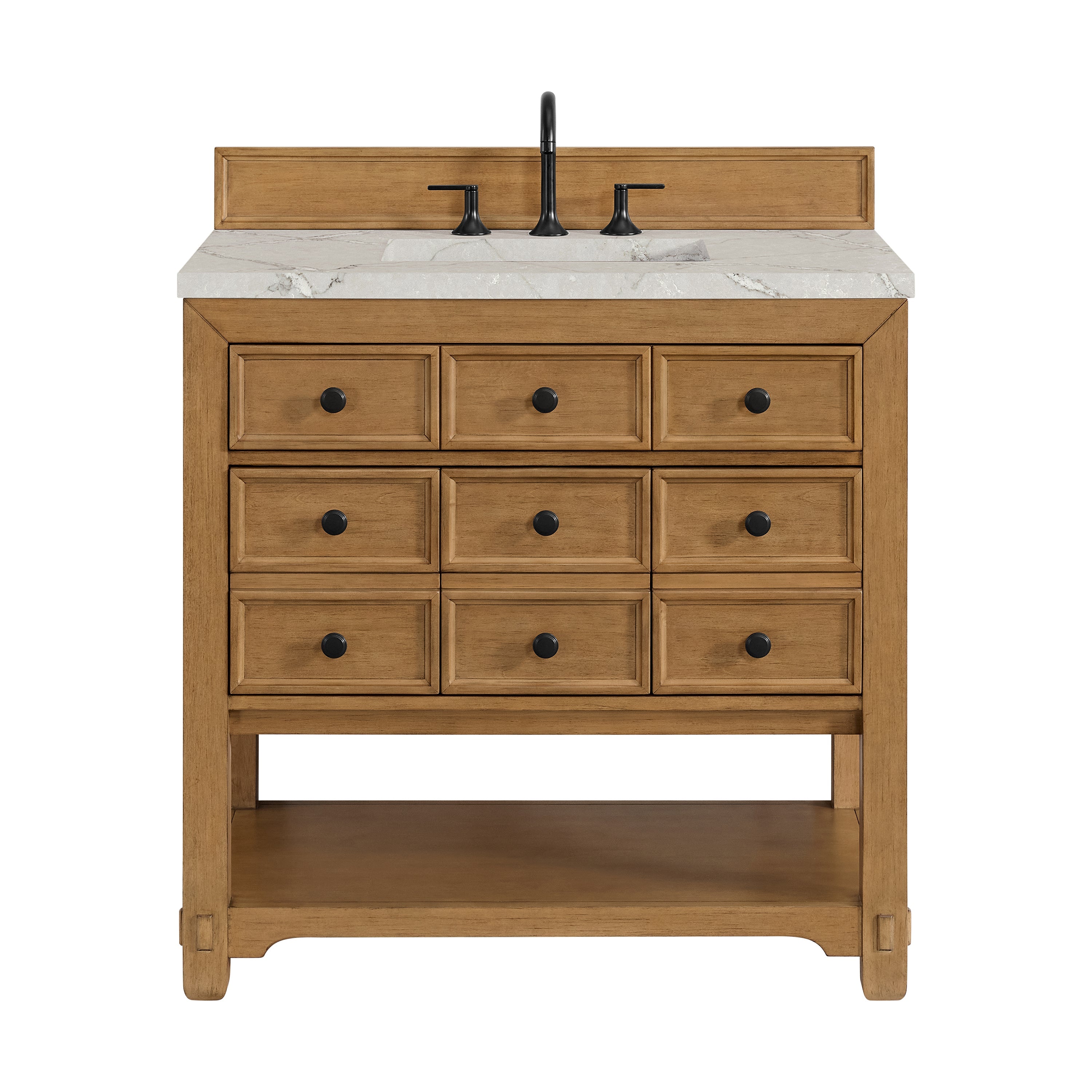Light Natural Oak / Victorian Silver - 3 Faucet Holes