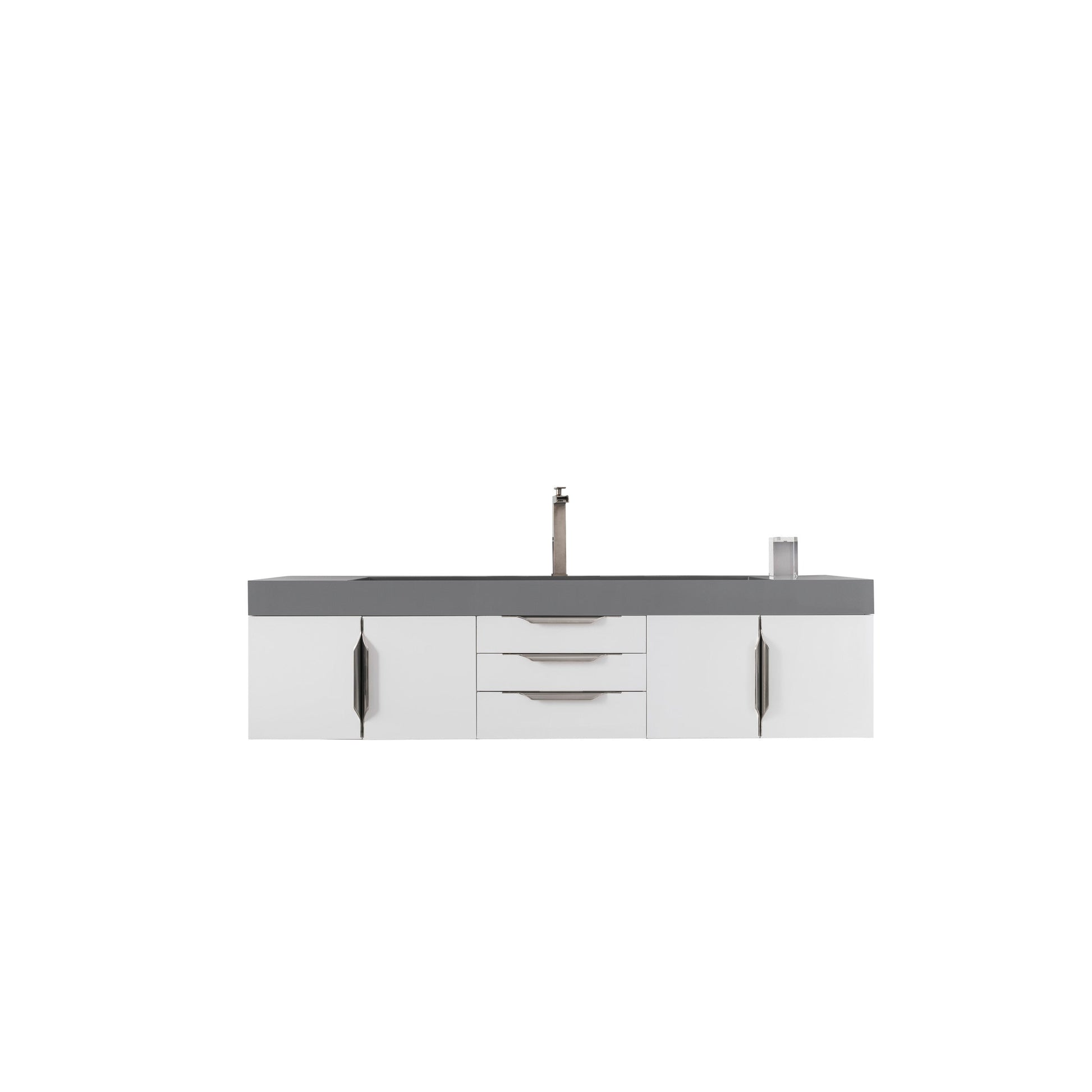 Glossy White / Dusk Grey Glossy - 1 Faucet Hole