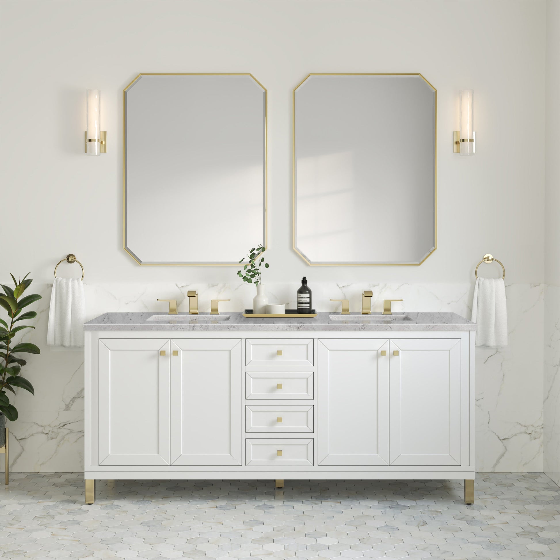 Glossy White / Eternal Jasmine Pearl - 3 Faucet Holes