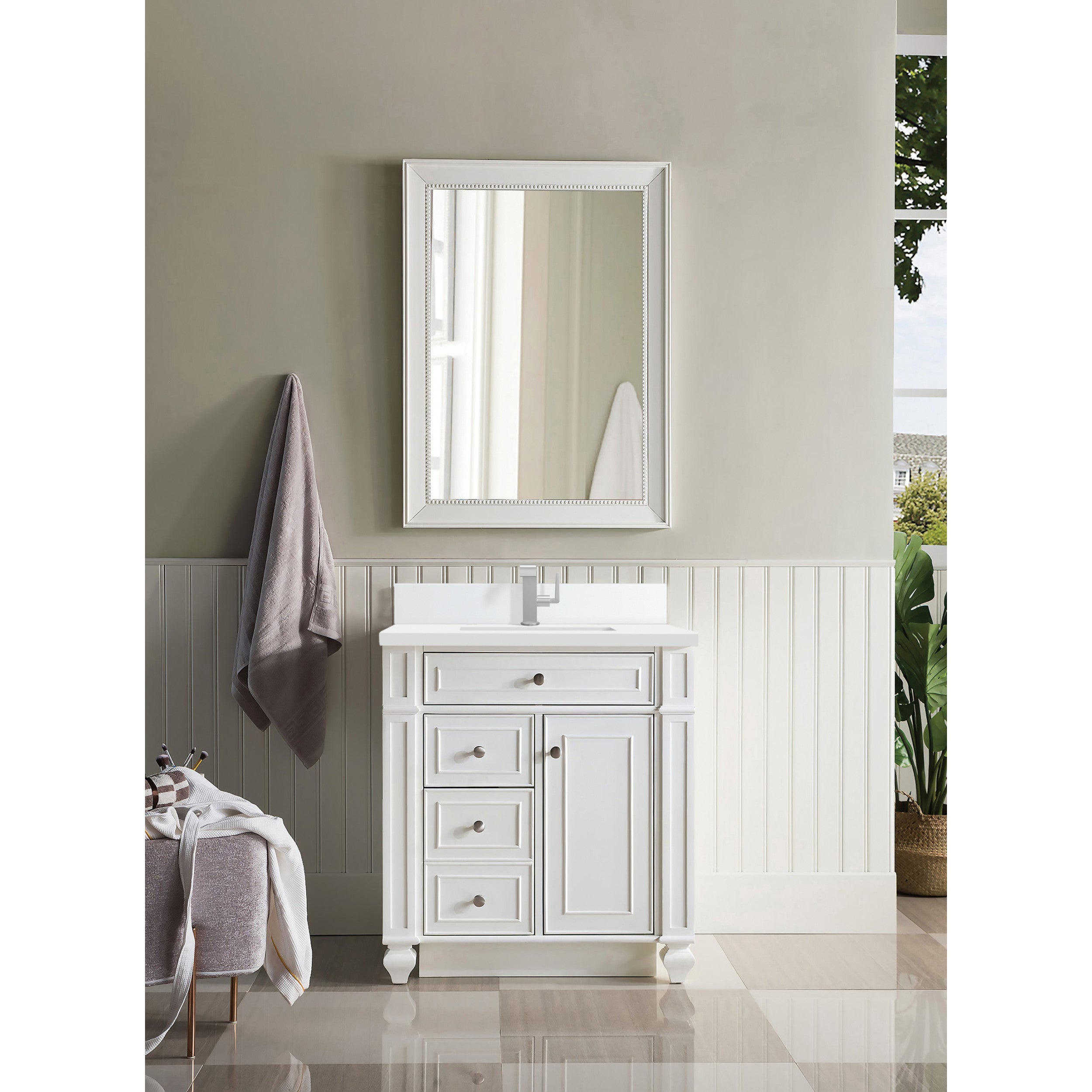 Bright White / White Zeus - 1 Faucet Hole