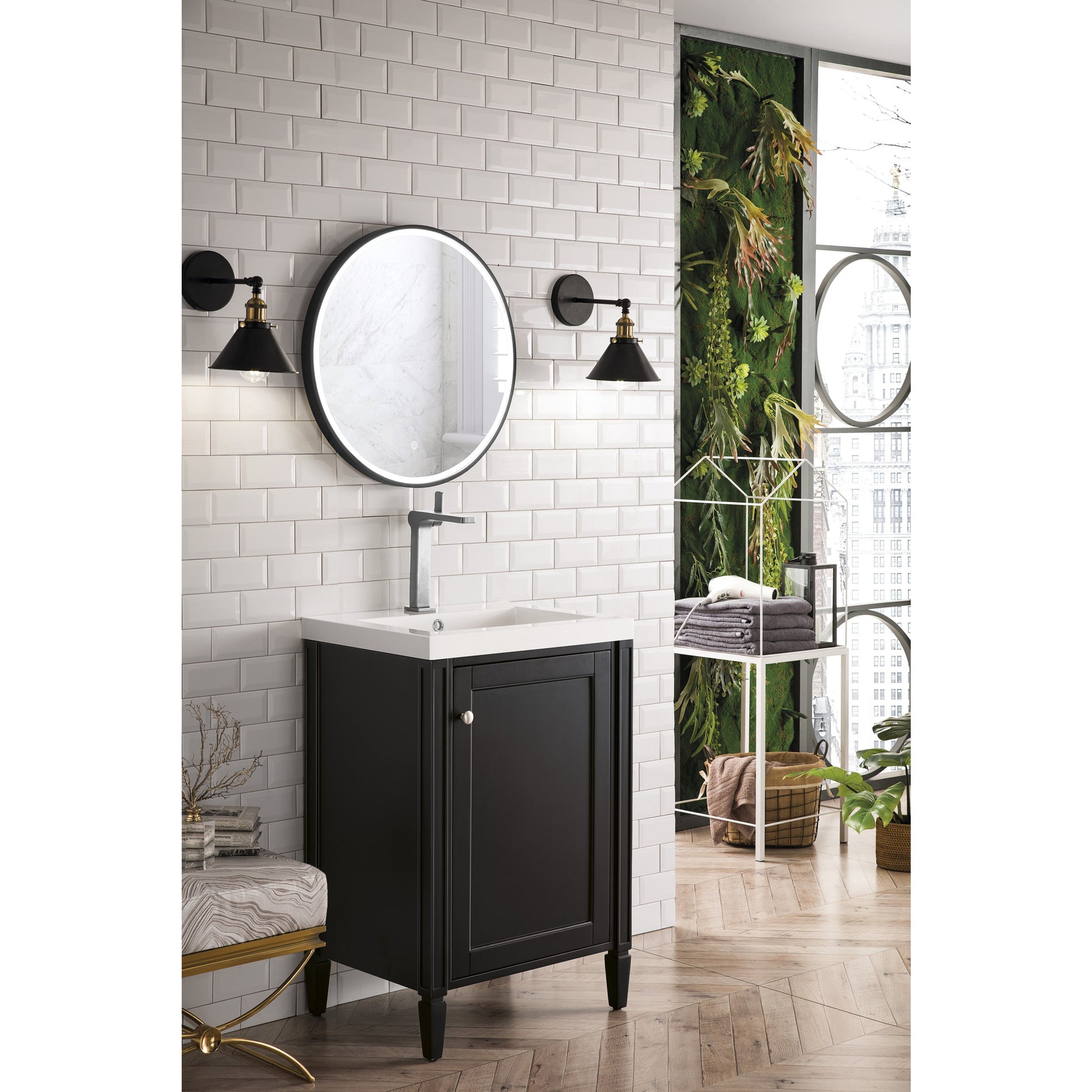 Black Onyx / White Glossy - 1 Faucet Hole