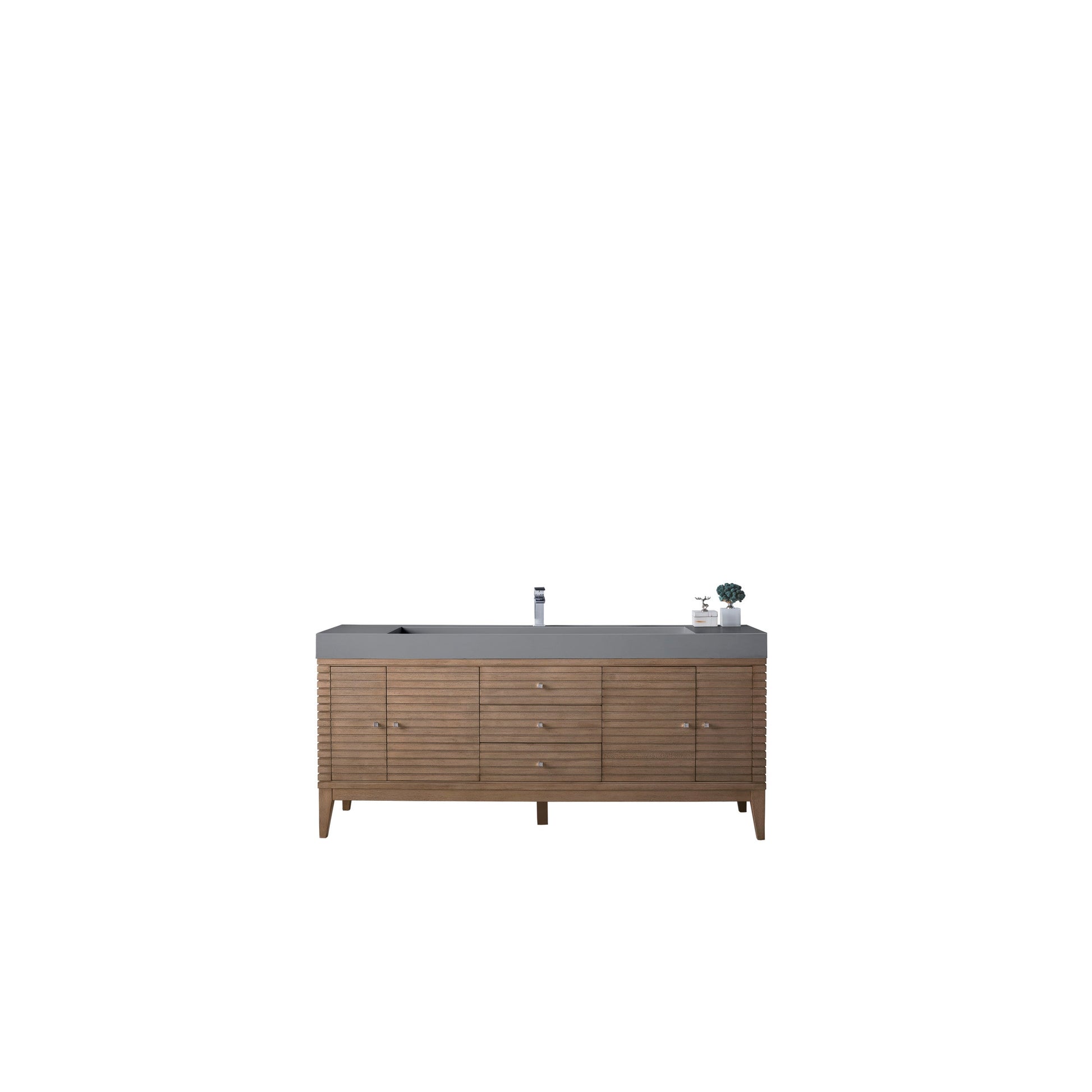 Whitewashed Walnut / Dusk Grey Glossy - 1 Faucet Hole