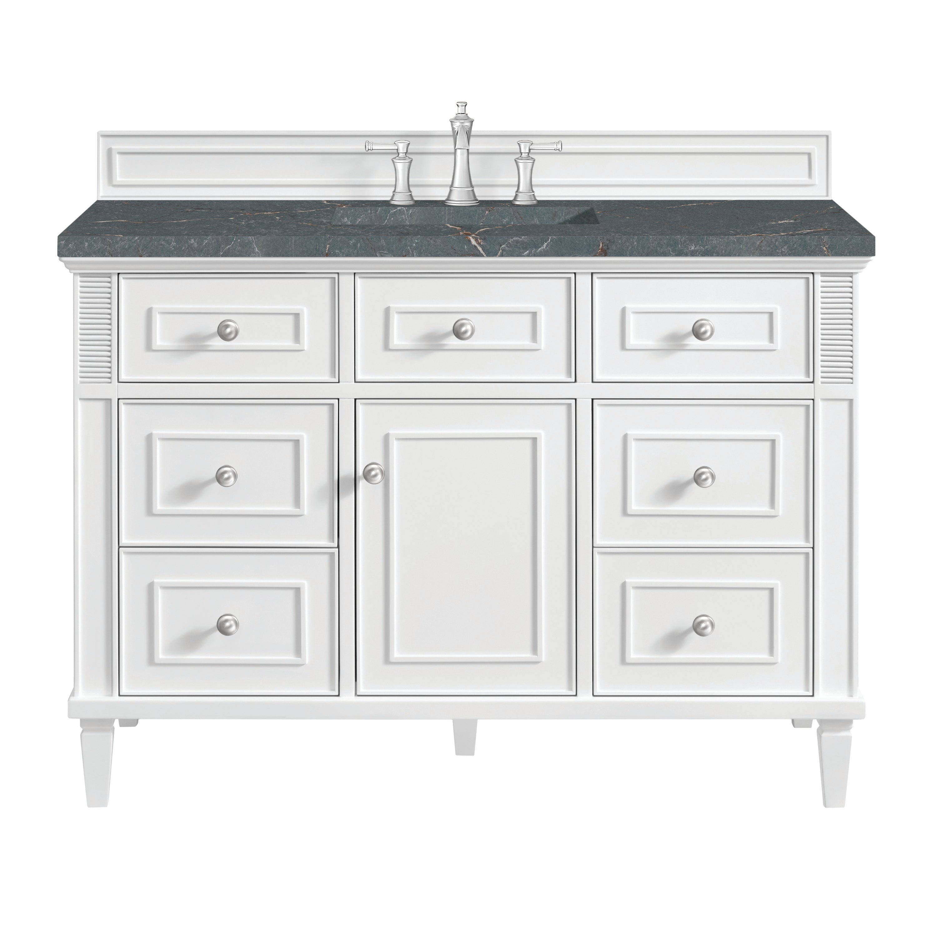 Bright White / Parisien Bleu - 3 Faucet Holes