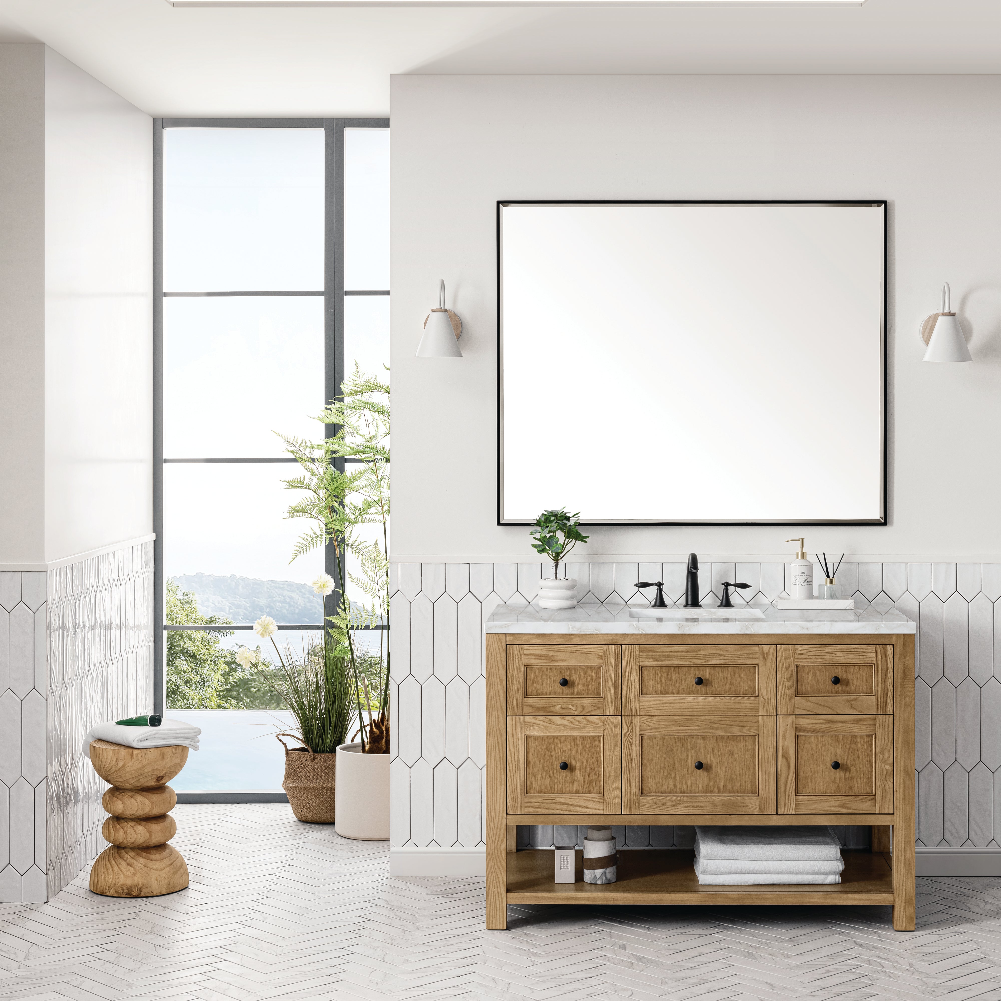 Light Natural Oak / Victorian Silver - 3 Faucet Holes