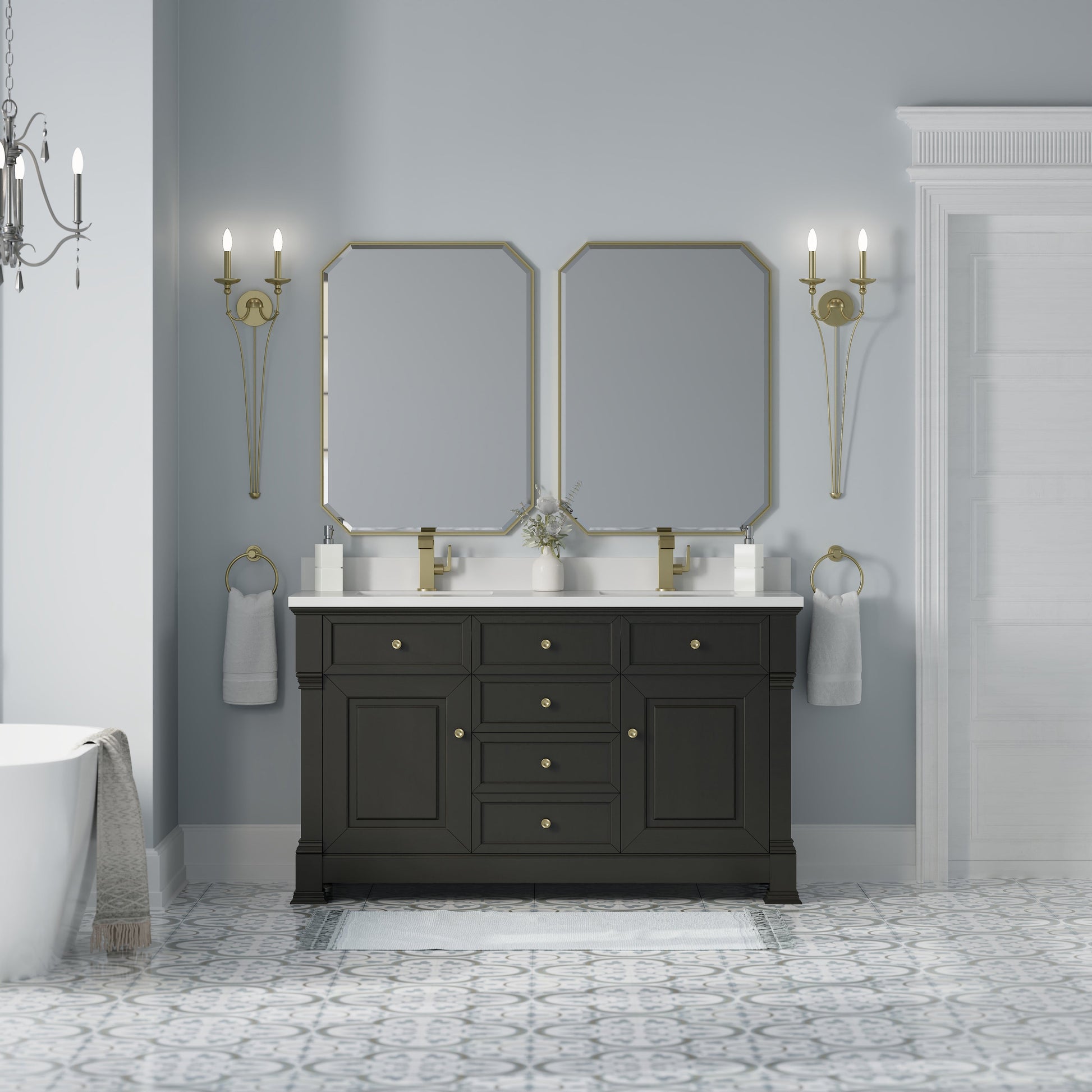 Black Onyx / White Zeus - 1 Faucet Hole