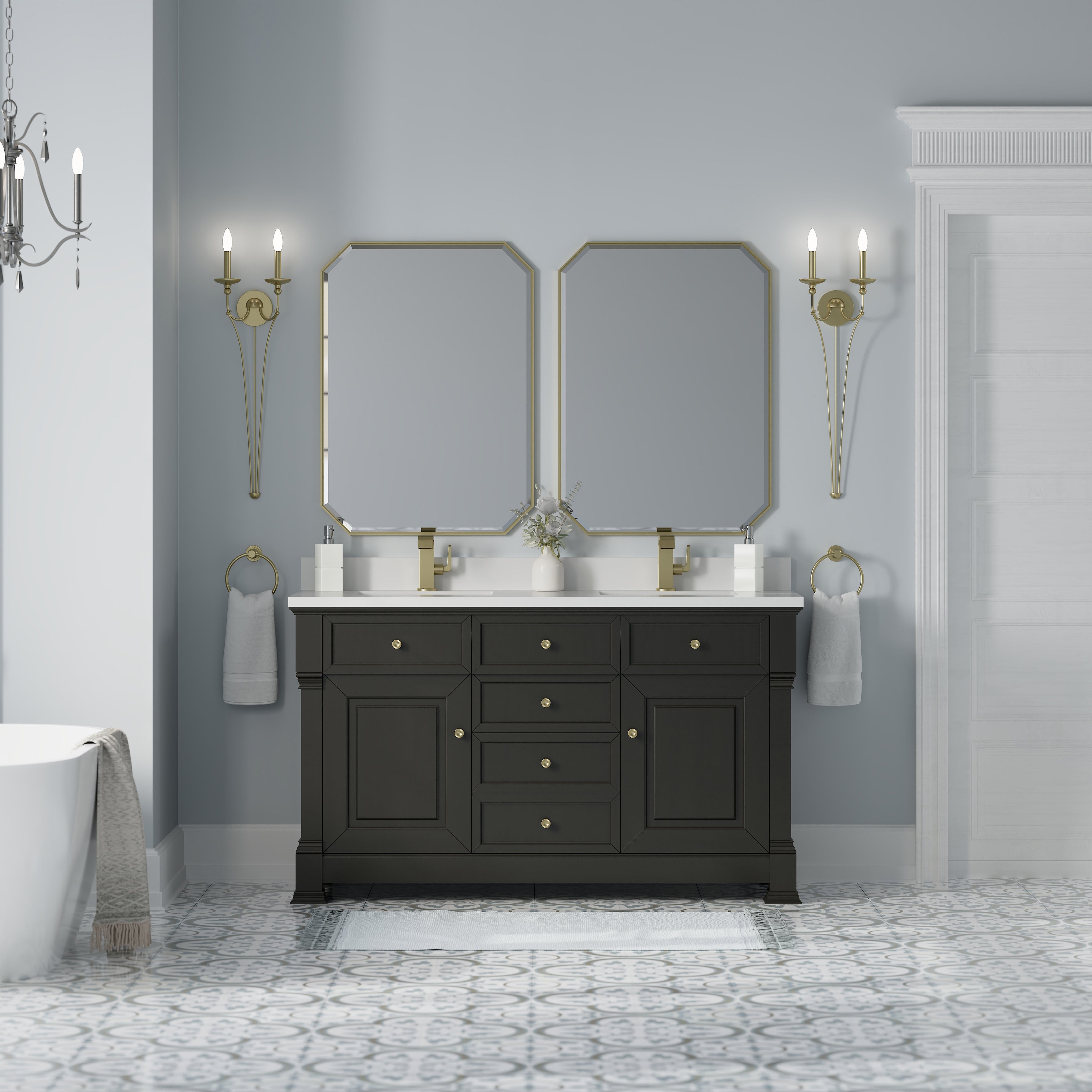 Black Onyx / White Zeus - 1 Faucet Hole