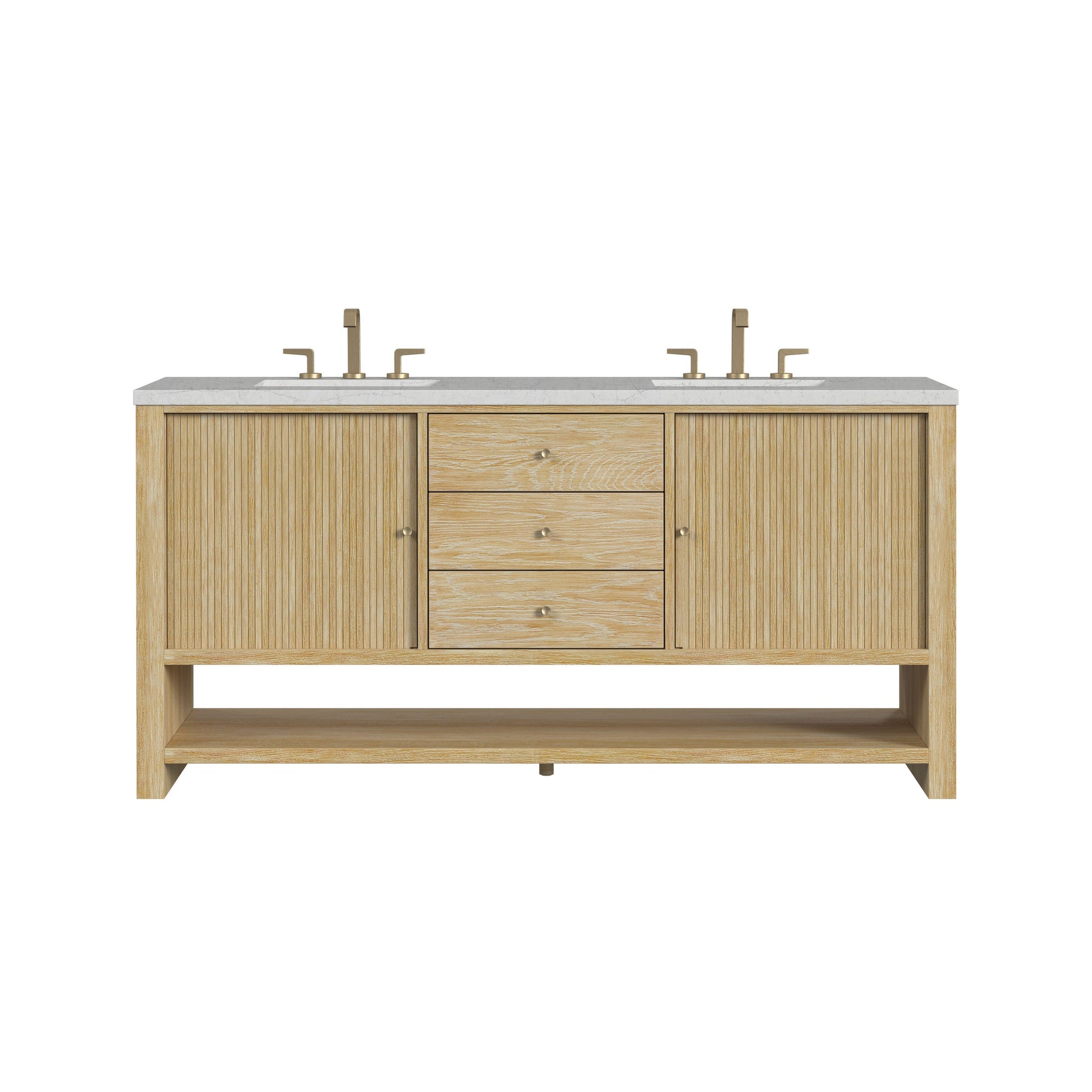 Sunwashed Oak / Eternal Jasmine Pearl - 3 Faucet Holes
