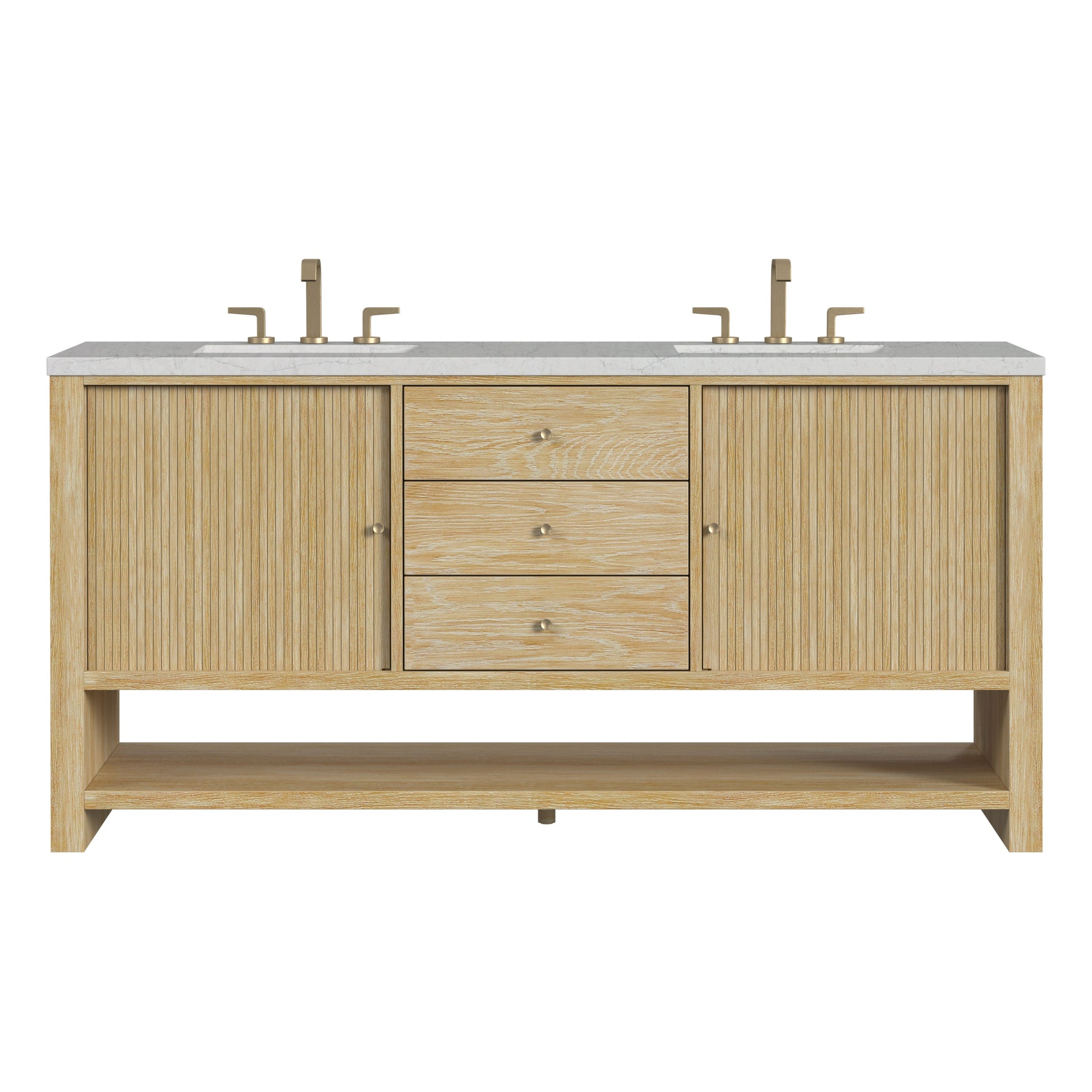 Sunwashed Oak / Eternal Jasmine Pearl - 3 Faucet Holes
