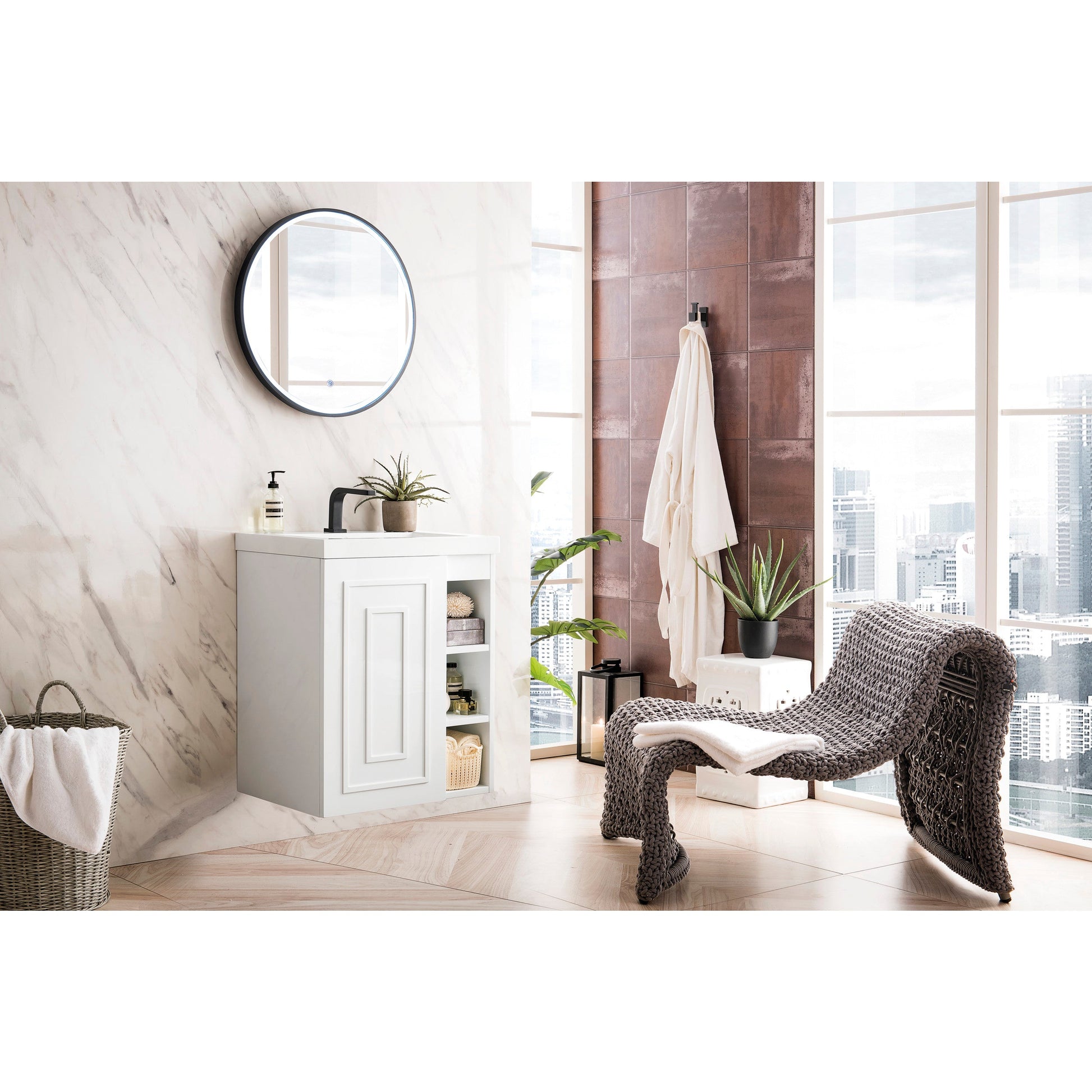 Glossy White / White Glossy - 1 Faucet Hole
