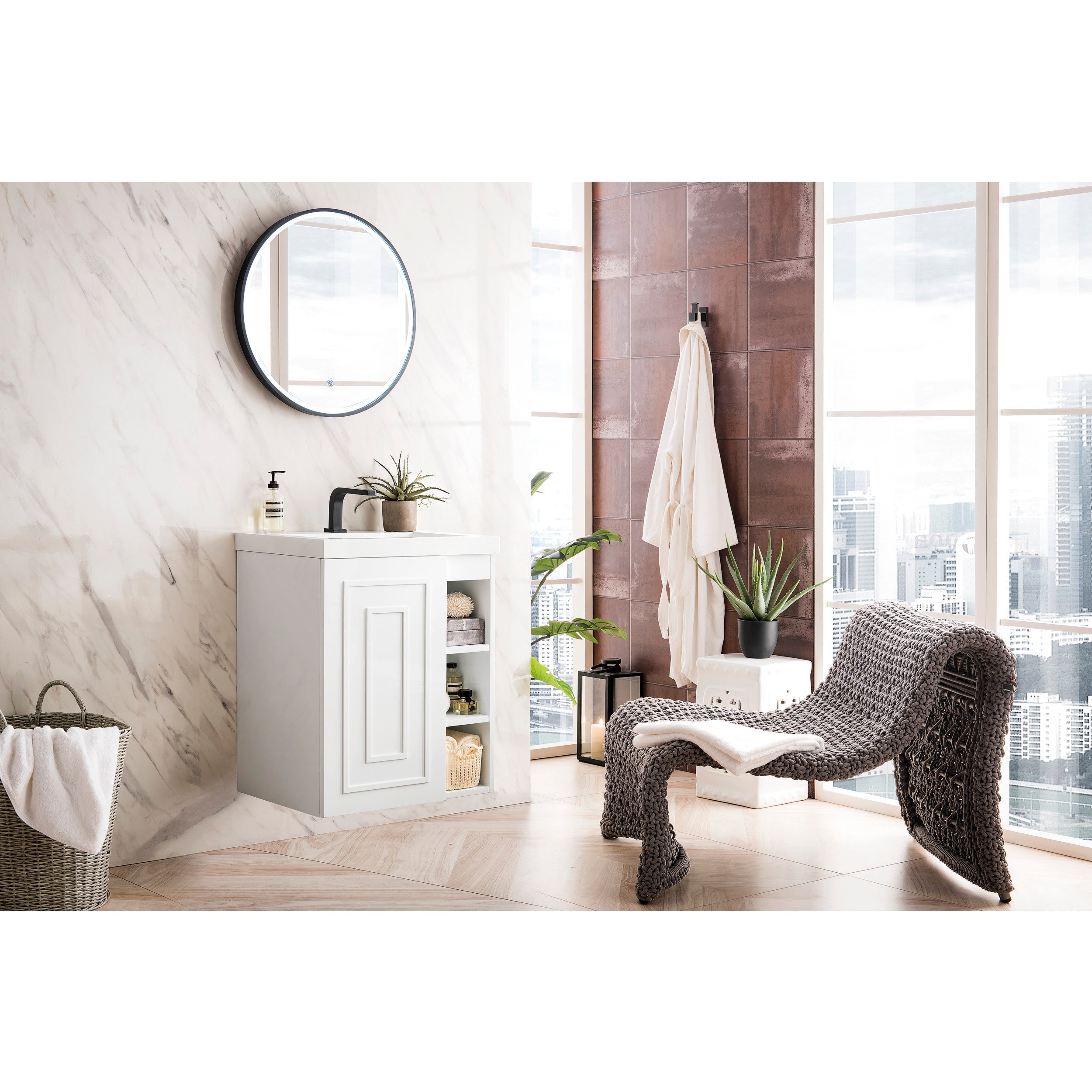 Glossy White / White Glossy - 1 Faucet Hole