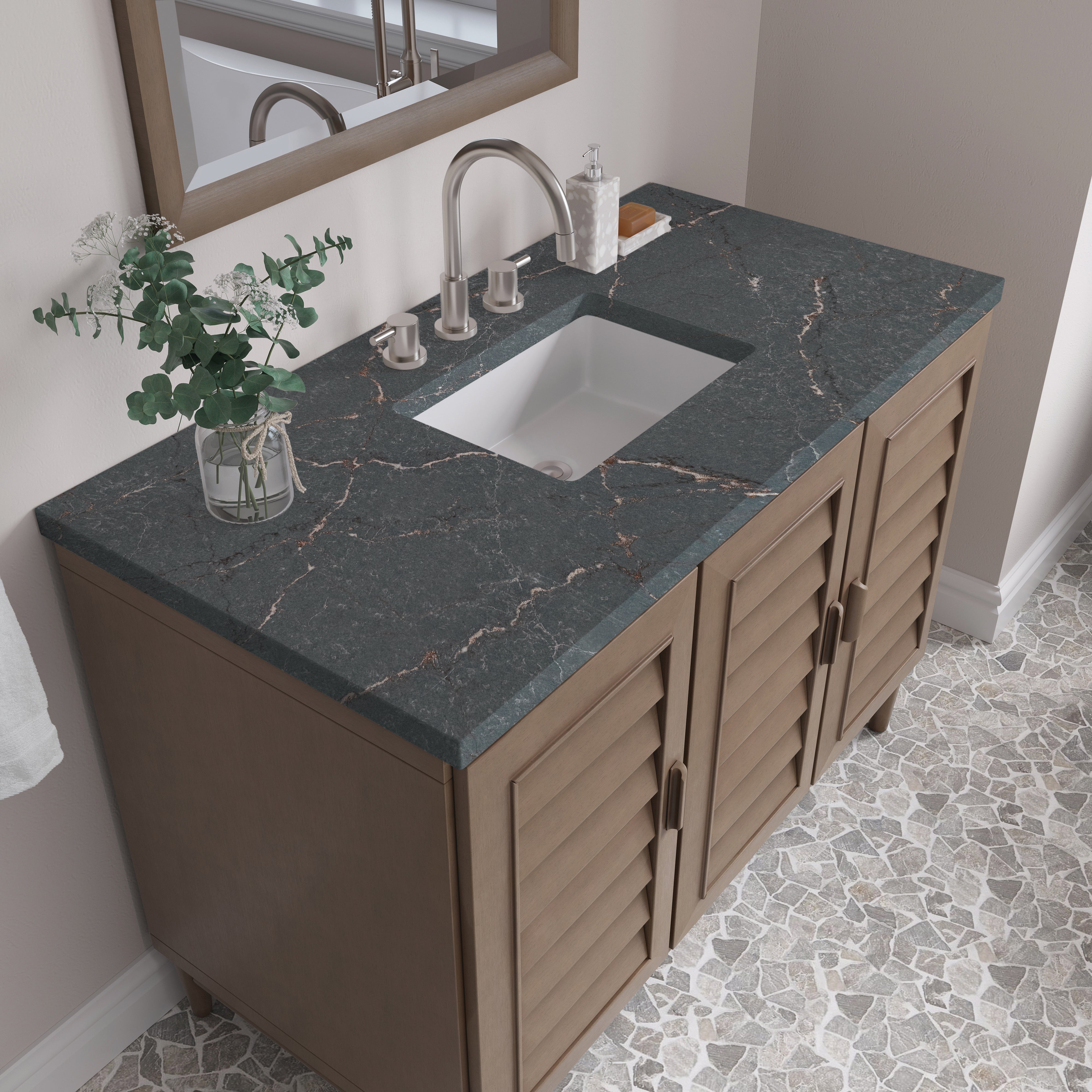 Whitewashed Walnut / Parisien Bleu - 3 Faucet Holes