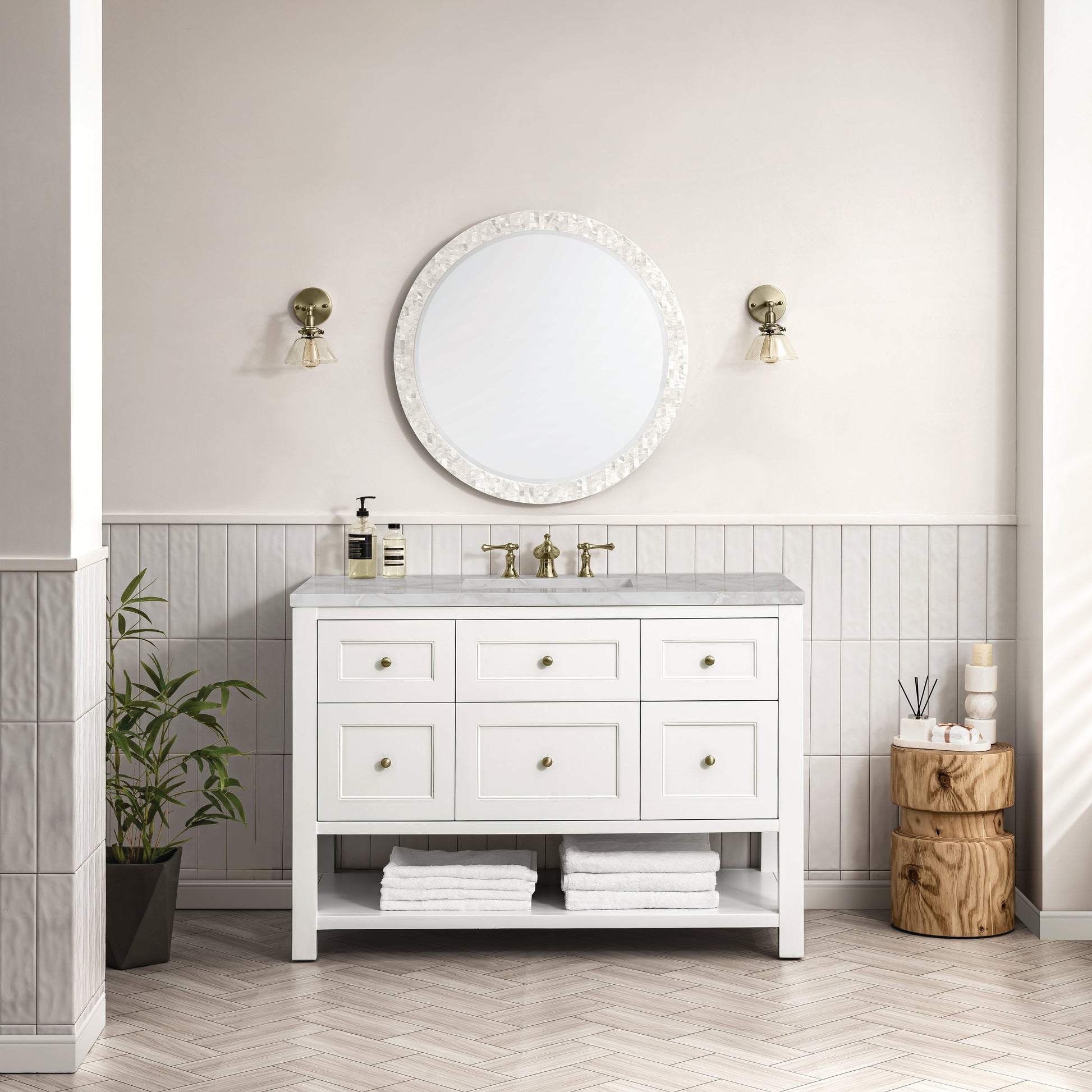 Bright White / Victorian Silver - 3 Faucet Holes