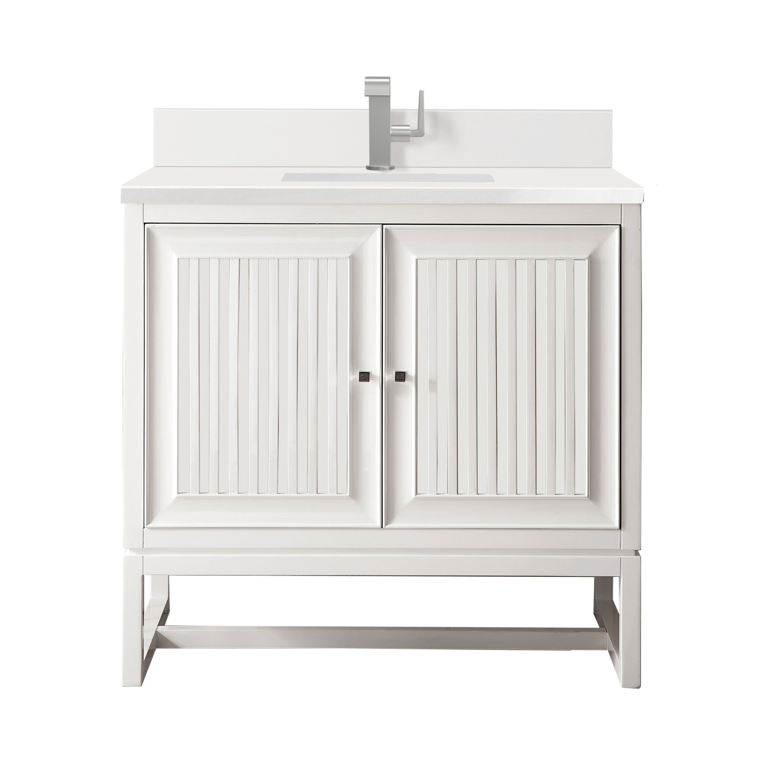 Glossy White / White Zeus - 1 Faucet Hole