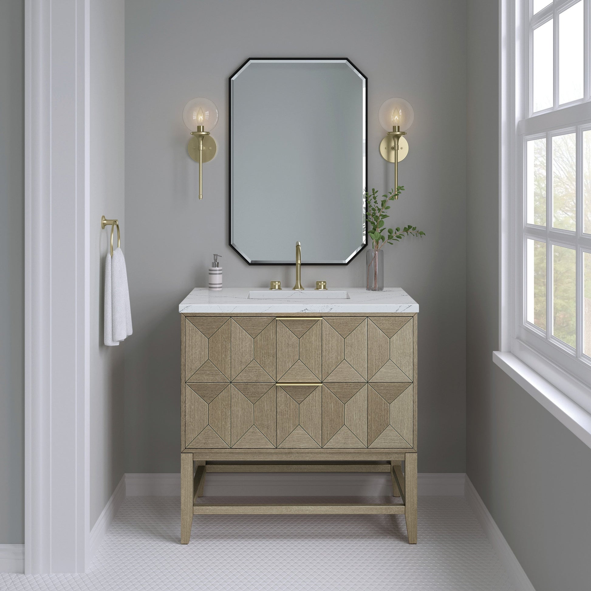 Pebble Oak / Ethereal Noctis - 3 Faucet Holes