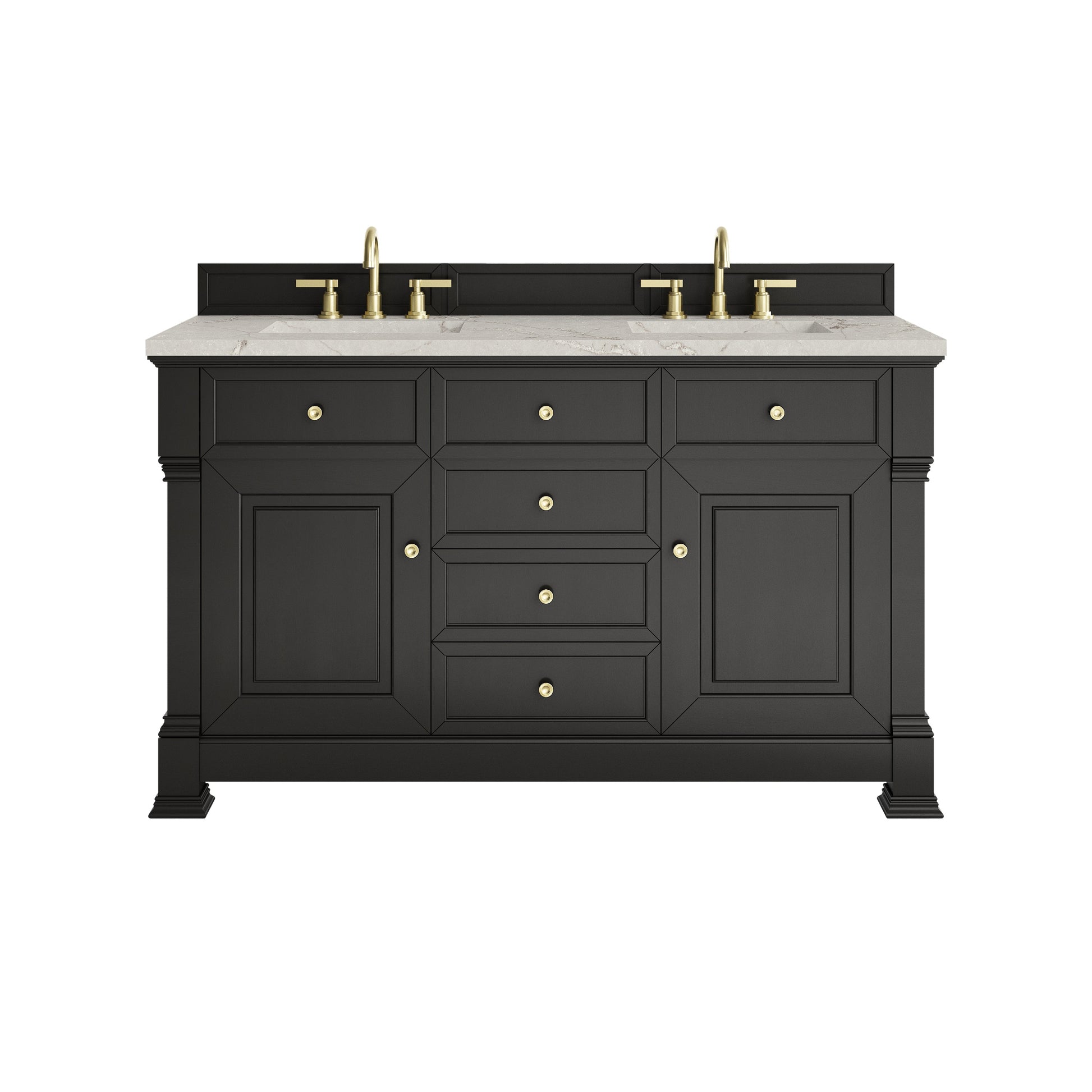 Black Onyx / Victorian Silver - 3 Faucet Holes