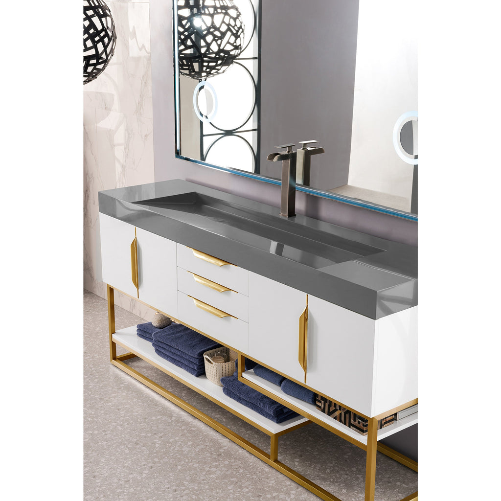 Glossy White / Radiant Gold / Dusk Grey Glossy - 1 Faucet Hole