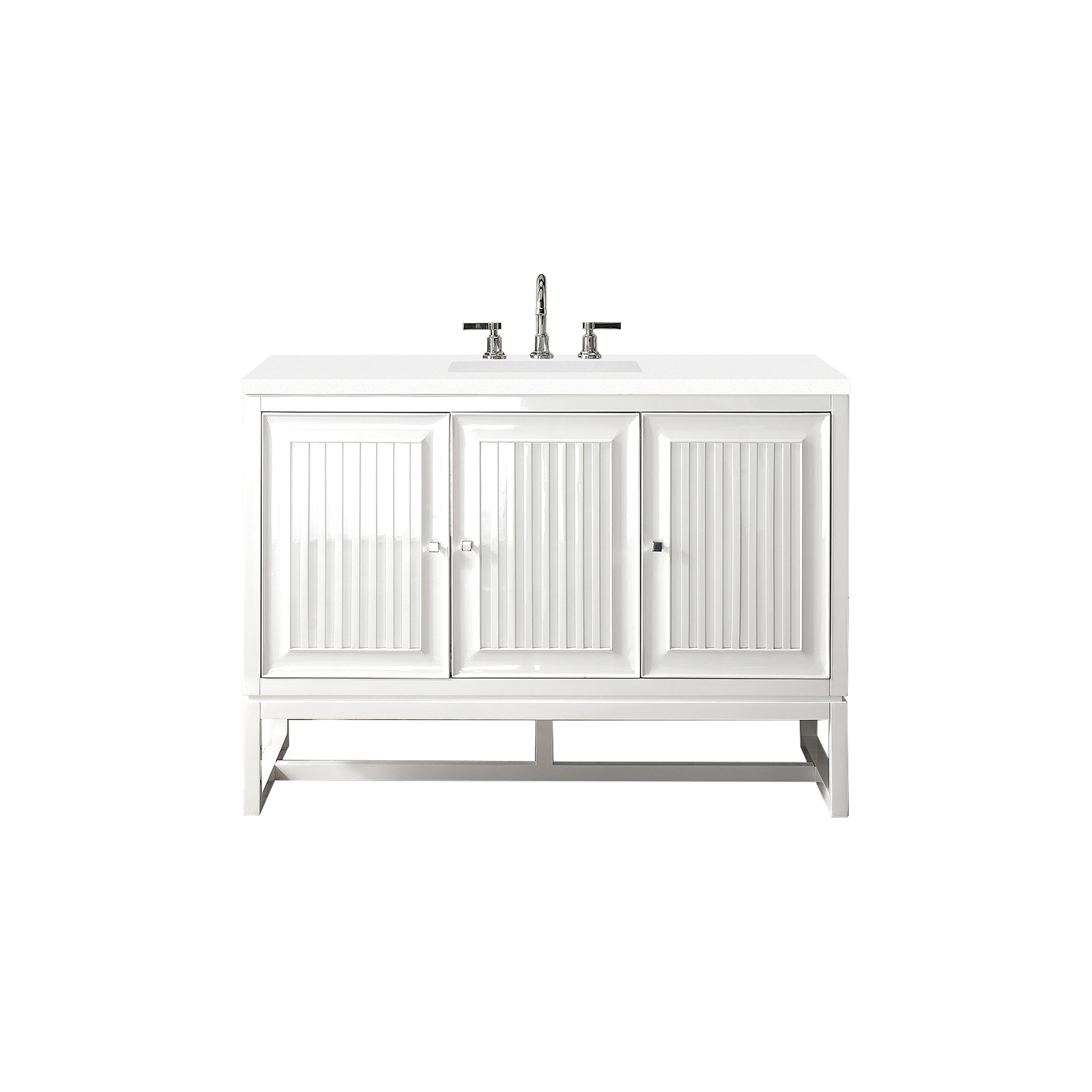 Glossy White / White Zeus - 3 Faucet Holes