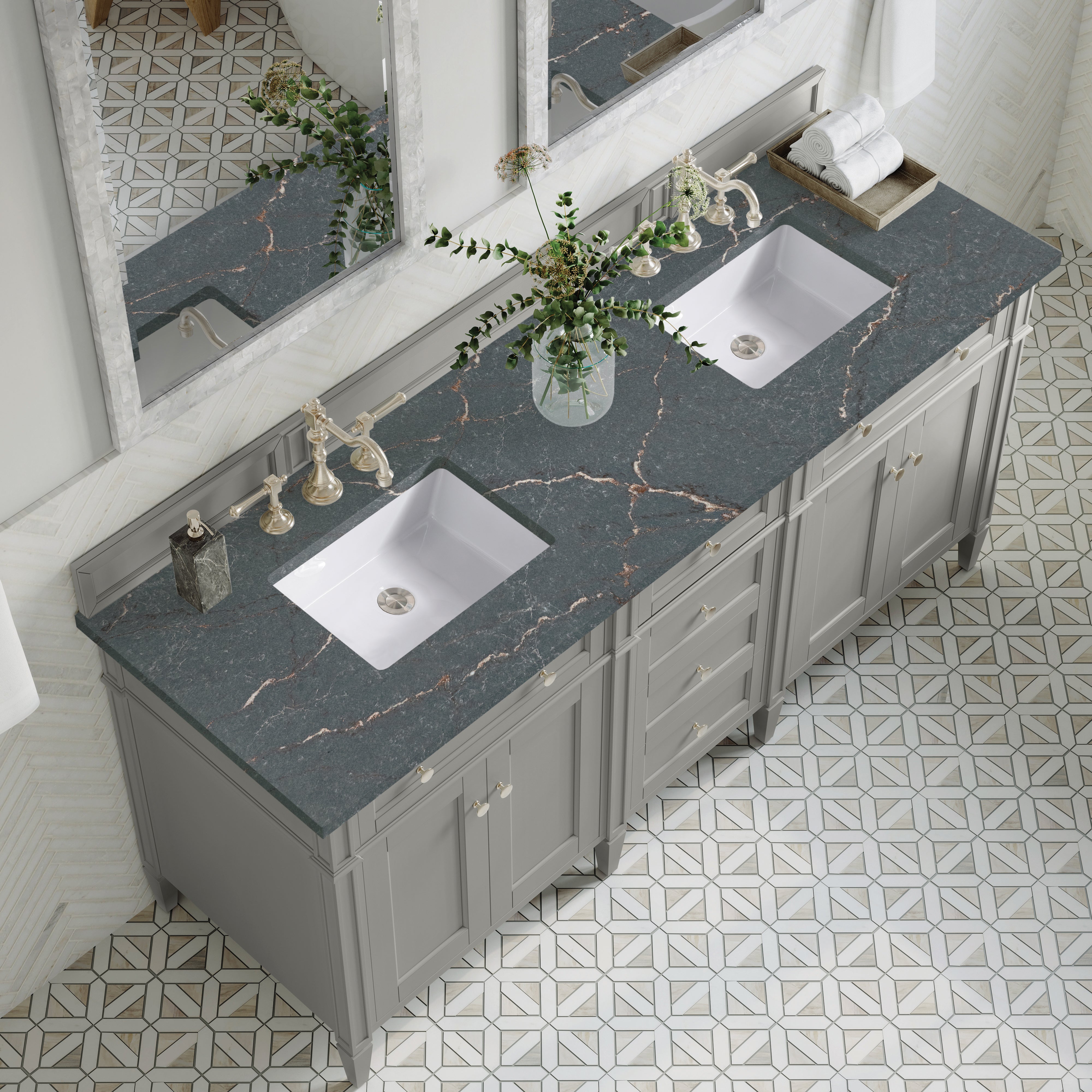 Urban Gray / Parisien Bleu - 3 Faucet Holes