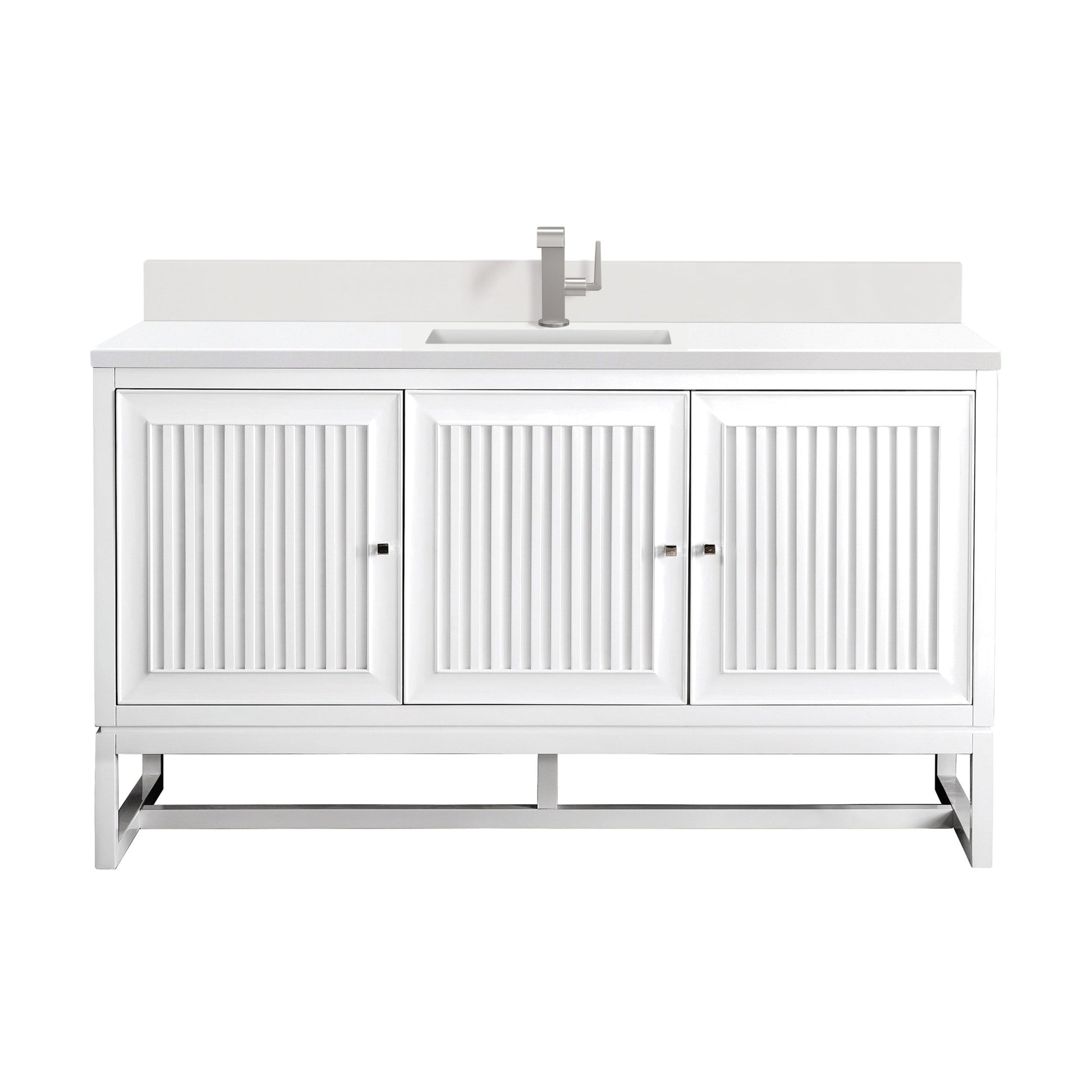 Glossy White / White Zeus - 1 Faucet Hole