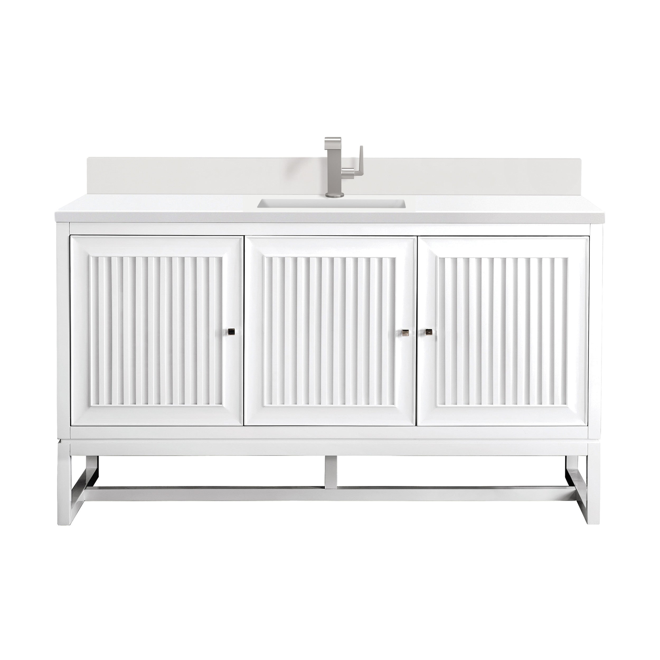 Glossy White / White Zeus - 1 Faucet Hole