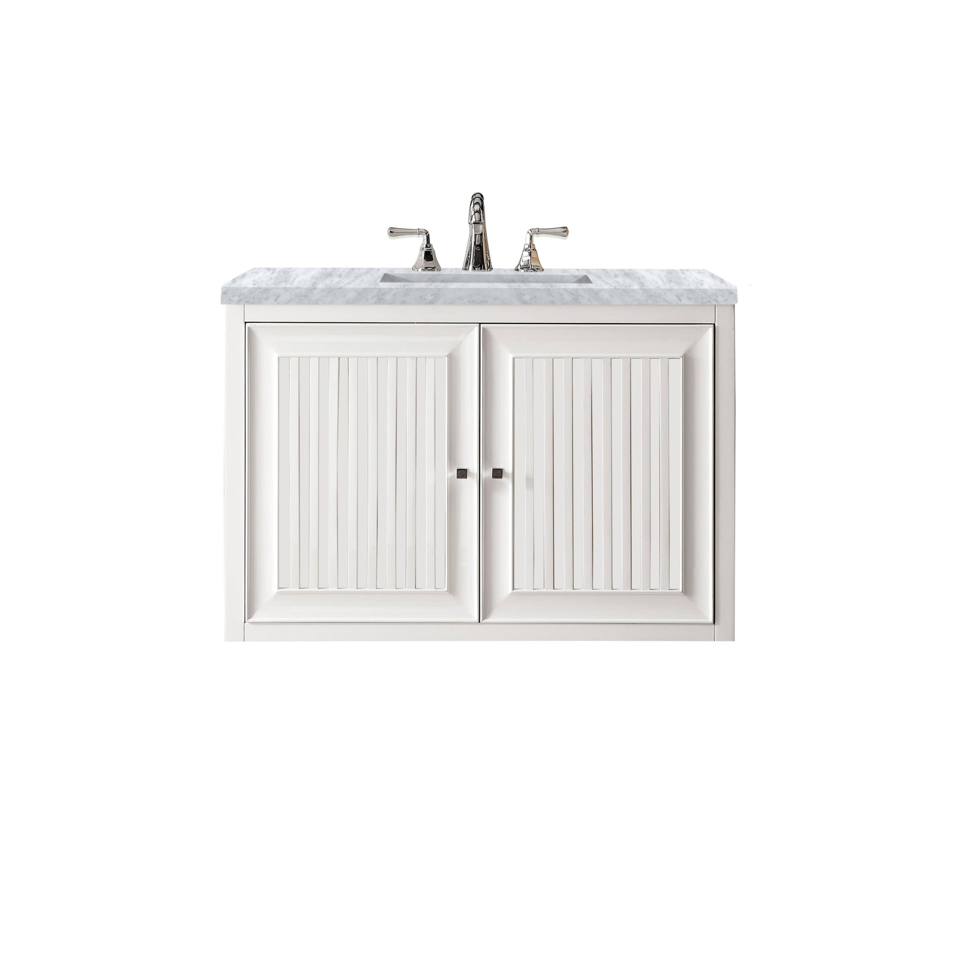 Glossy White / Carrara White - 3 Faucet Holes
