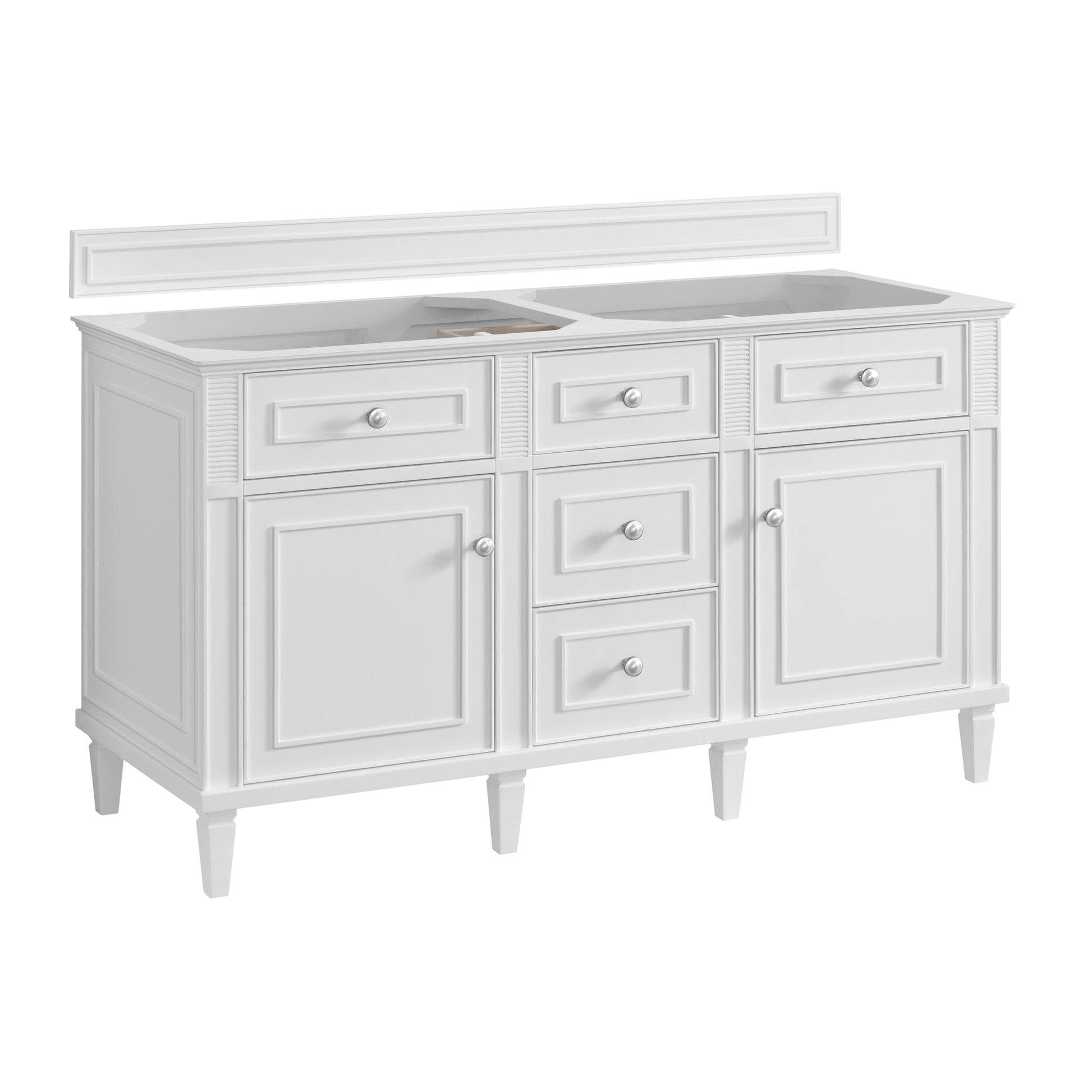 Bright White / Victorian Silver - 3 Faucet Holes