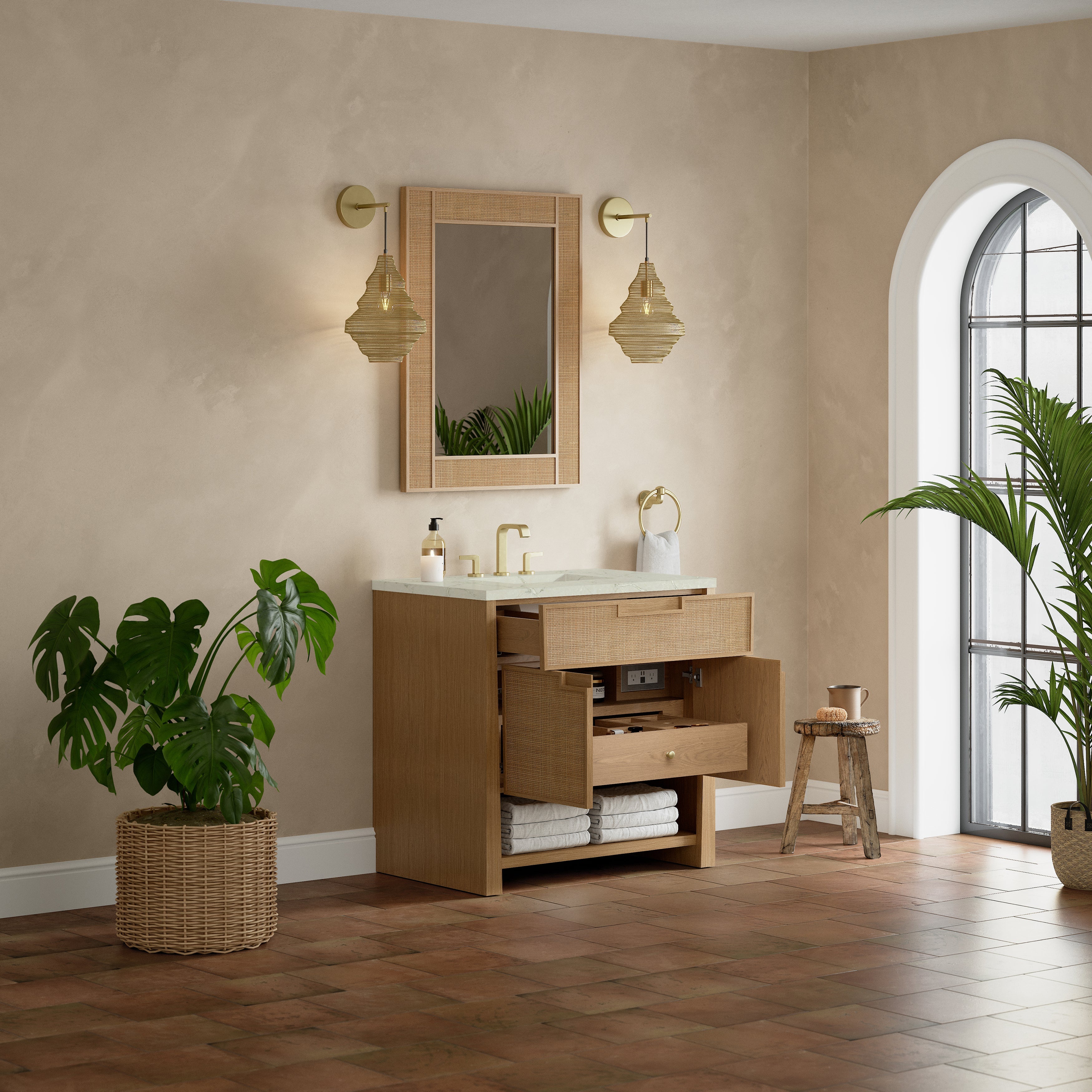 Seaside Oak / Victorian Silver - 3 Faucet Holes