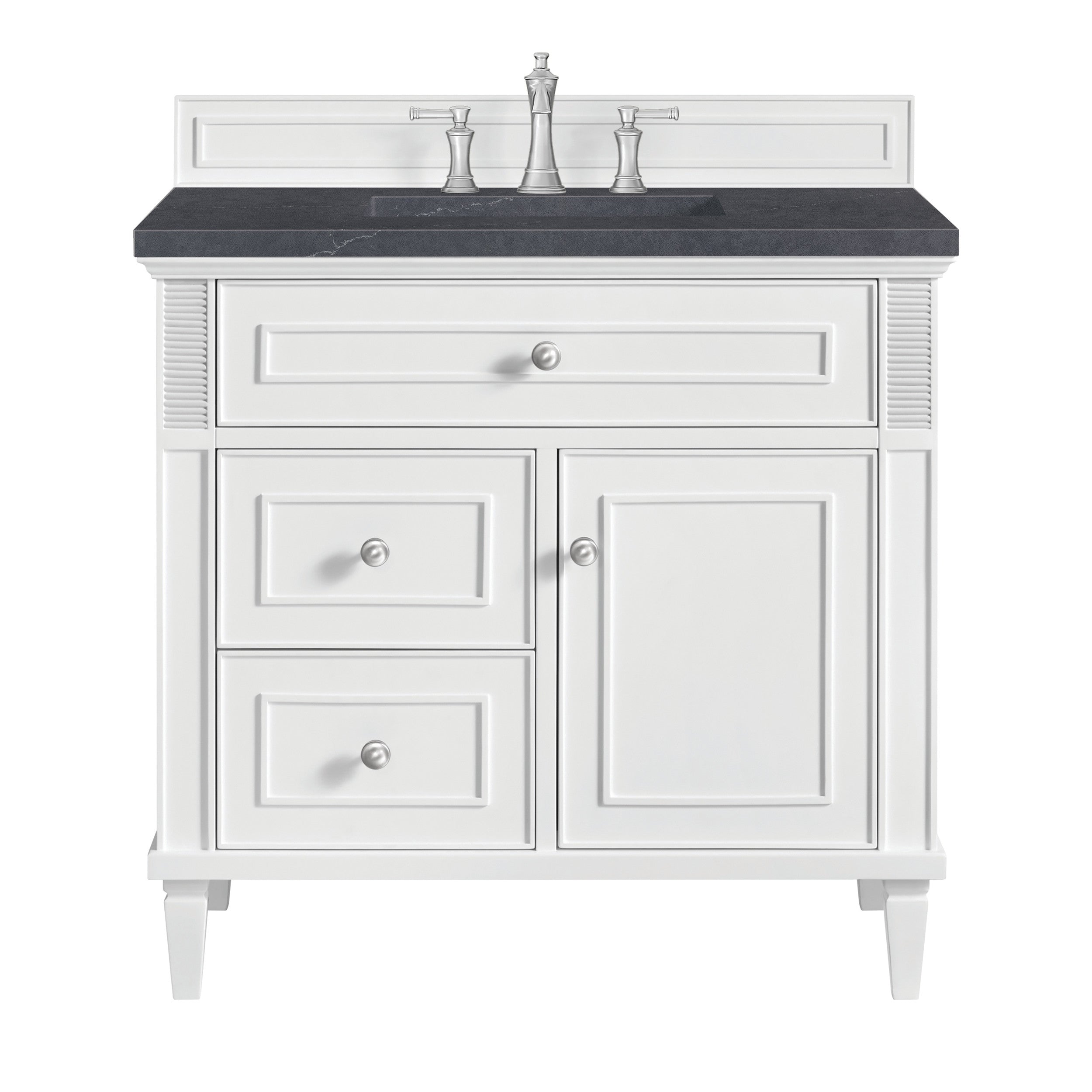 Bright White / Charcoal Soapstone - 3 Faucet Holes