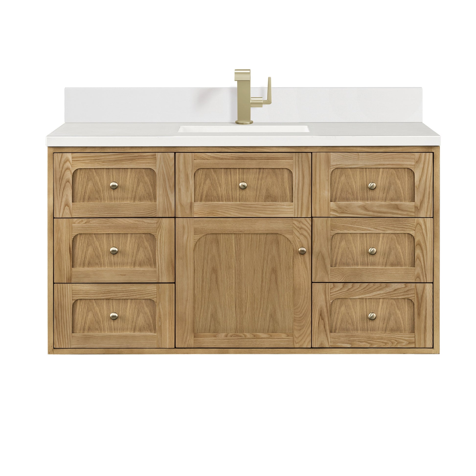 Light Natural Oak / White Zeus - 1 Faucet Hole