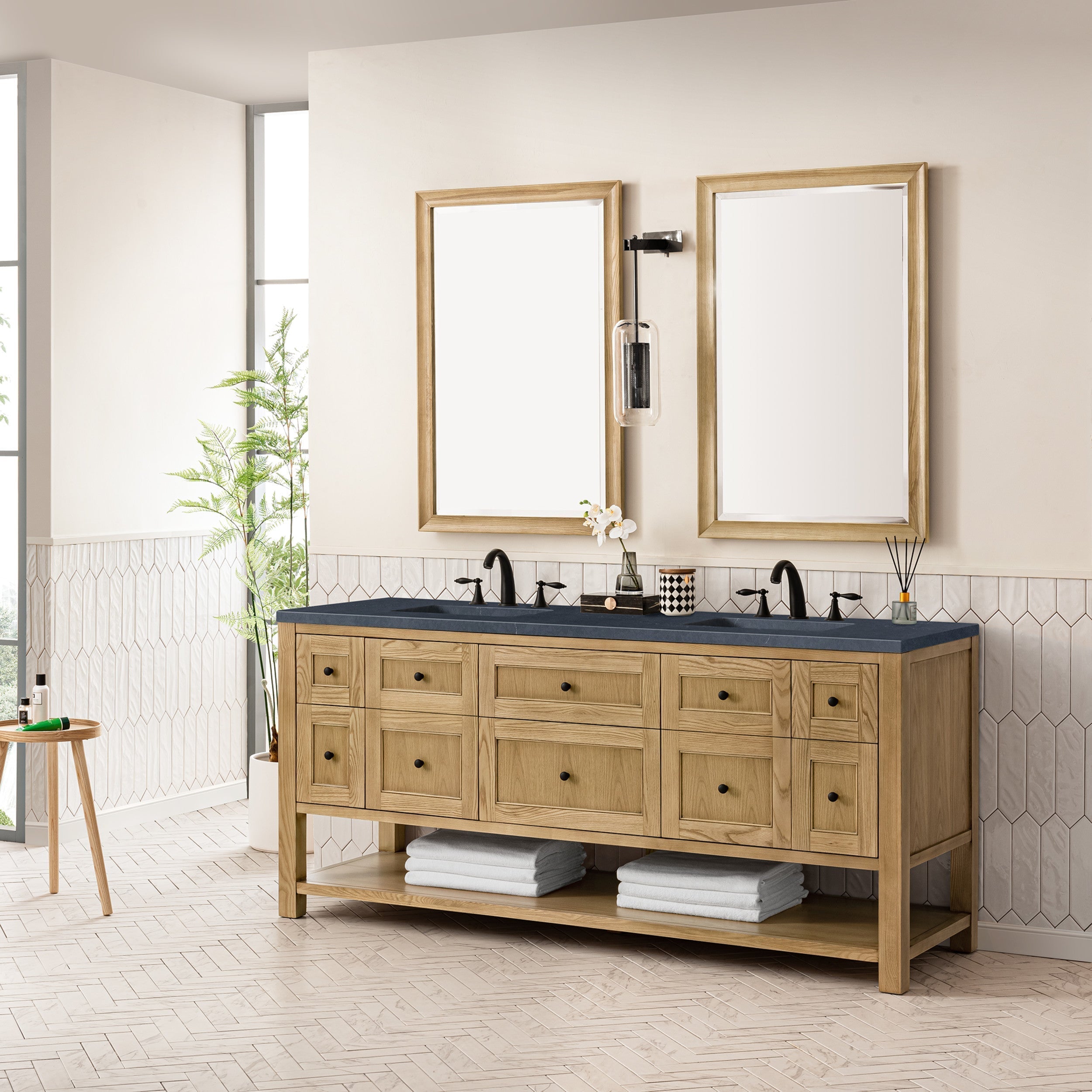Light Natural Oak / Charcoal Soapstone - 3 Faucet Holes
