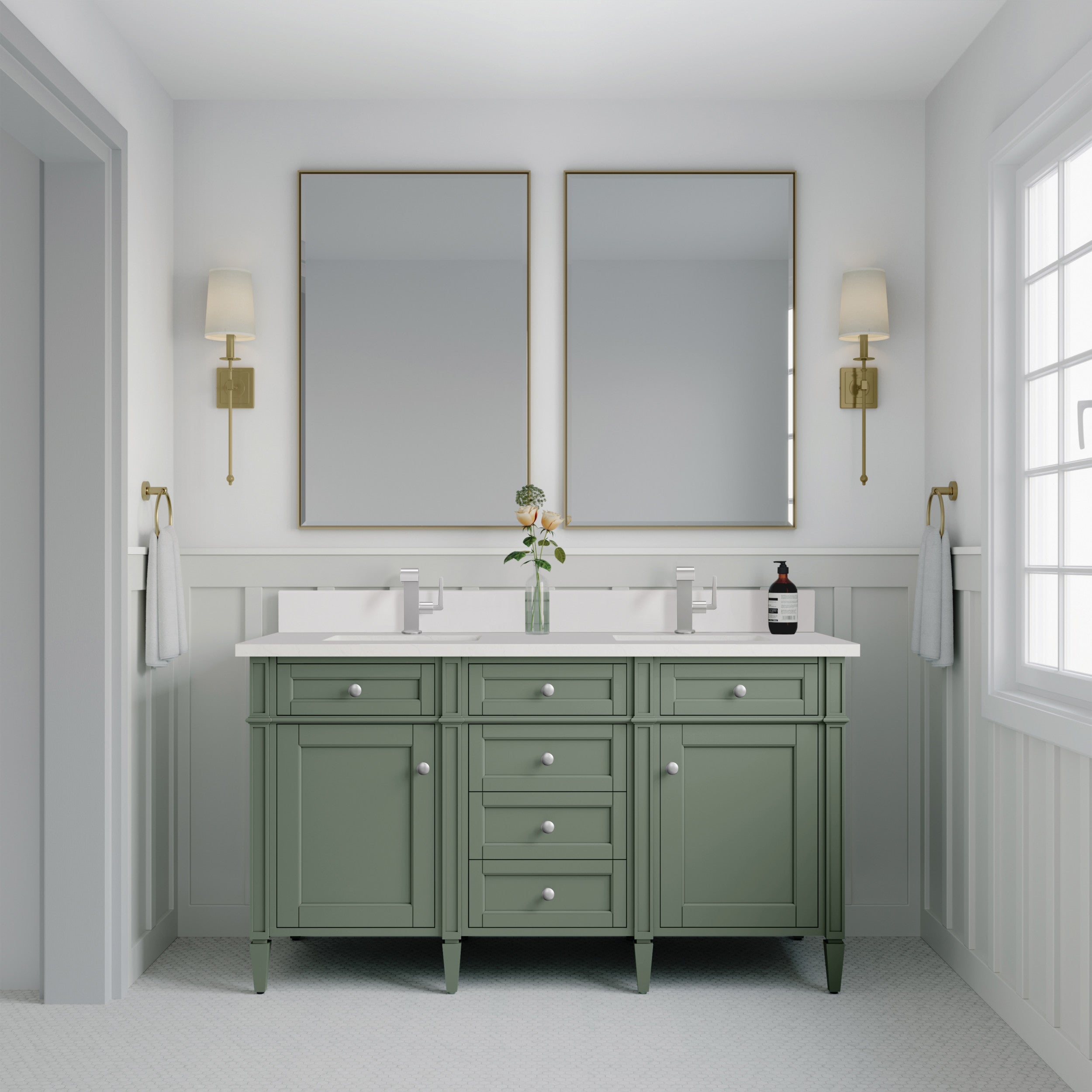 Smokey Celadon / White Zeus - 1 Faucet Hole