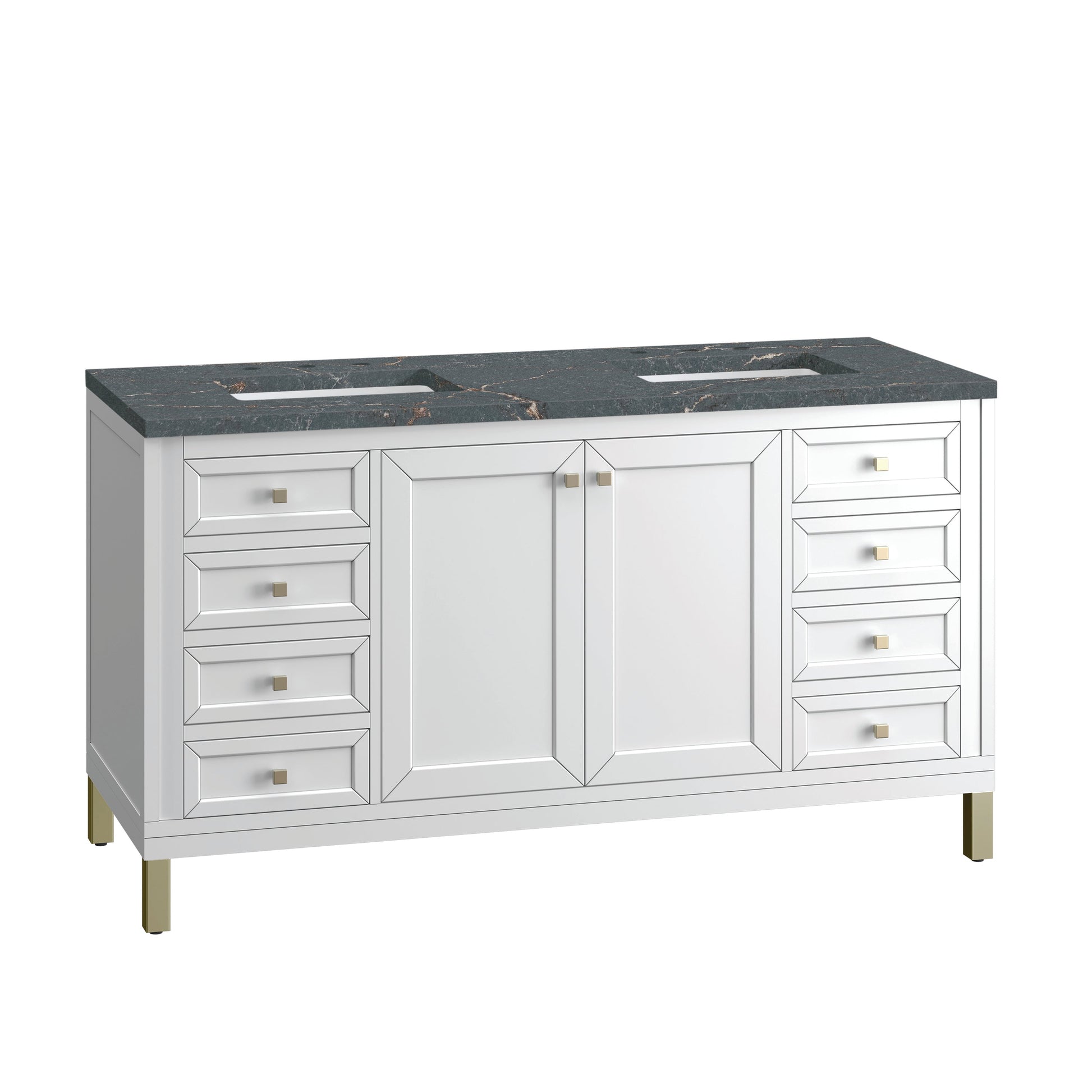 Glossy White / Parisien Bleu - 3 Faucet Holes