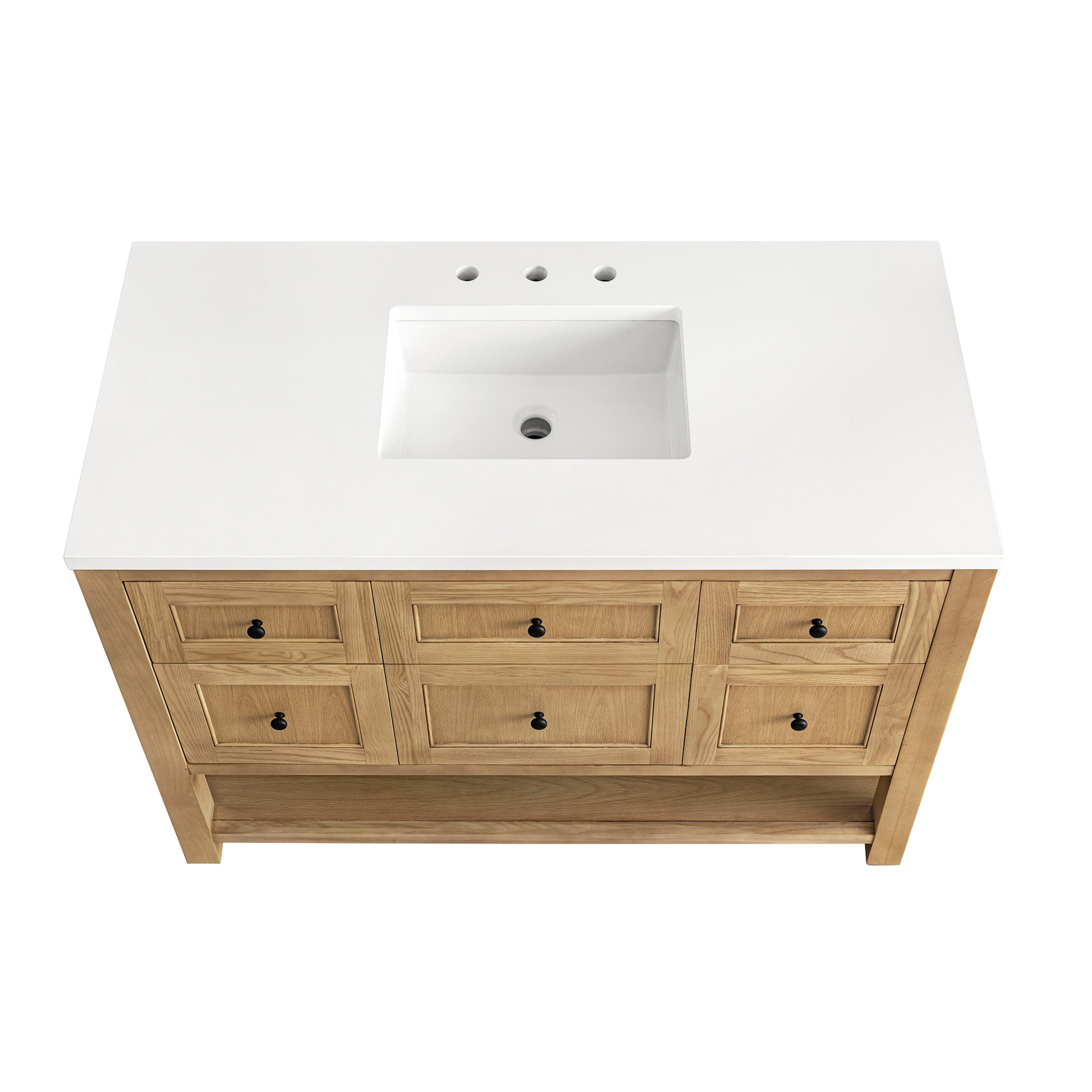 Light Natural Oak / White Zeus - 3 Faucet Holes