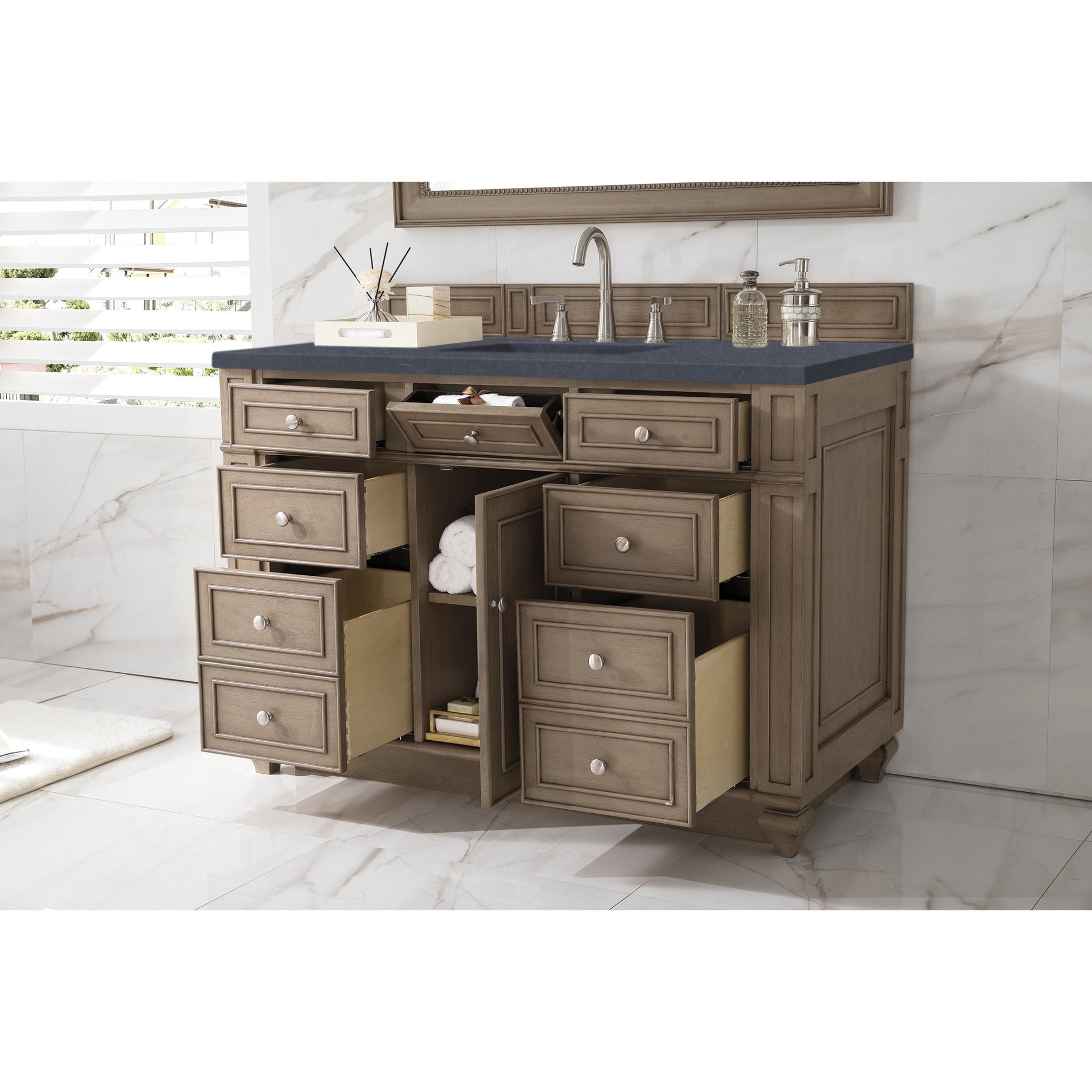 Whitewashed Walnut / Charcoal Soapstone - 3 Faucet Holes