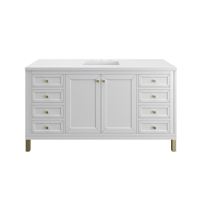 Glossy White / White Zeus - 3 Faucet Holes