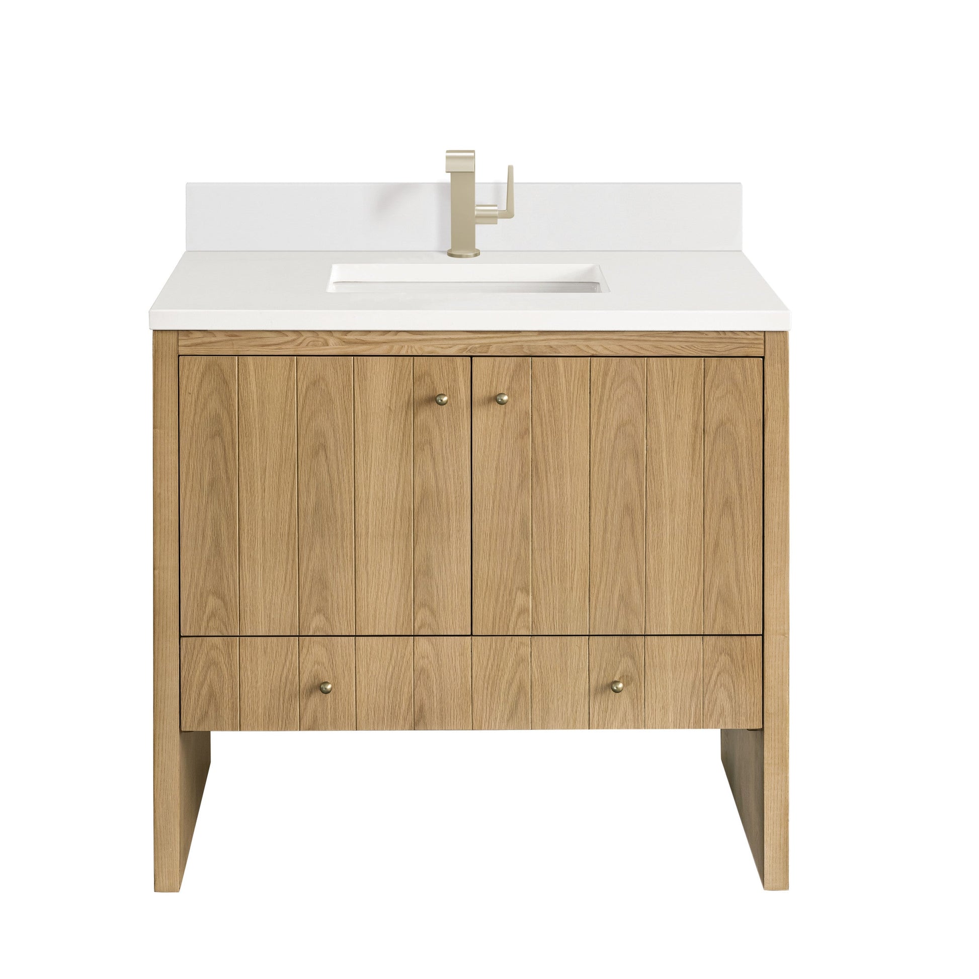 Light Natural Oak / White Zeus - 1 Faucet Hole