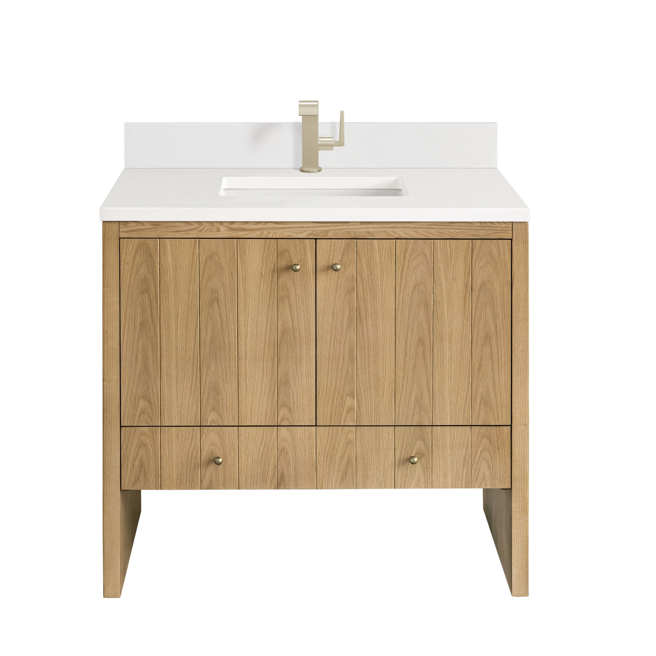Light Natural Oak / White Zeus - 1 Faucet Hole