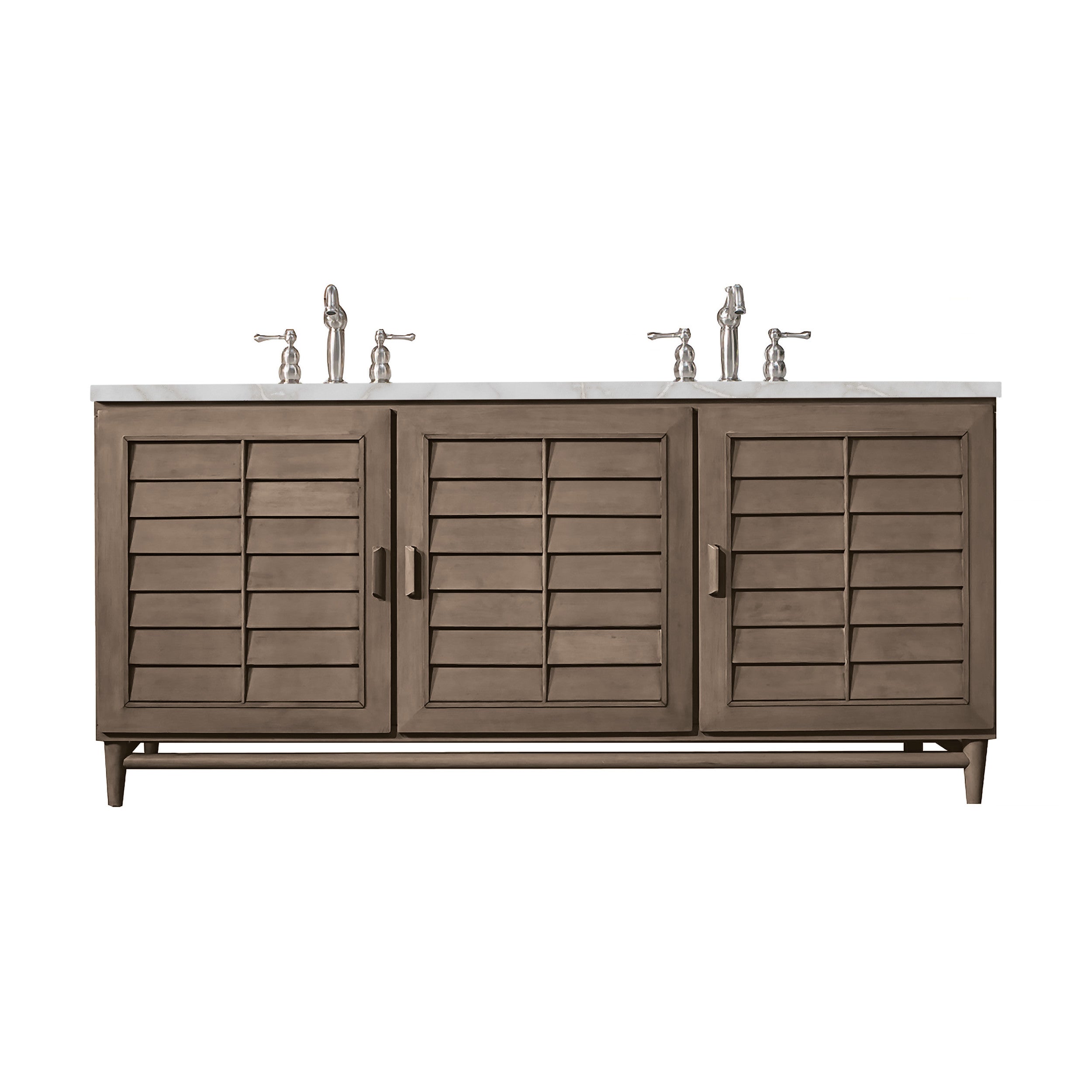Whitewashed Walnut / Victorian Silver - 3 Faucet Holes