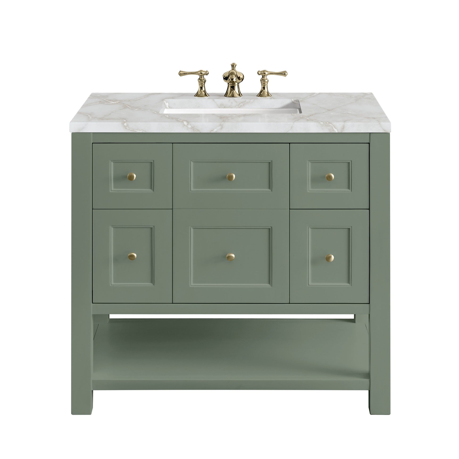 Smokey Celadon / Victorian Silver - 3 Faucet Holes
