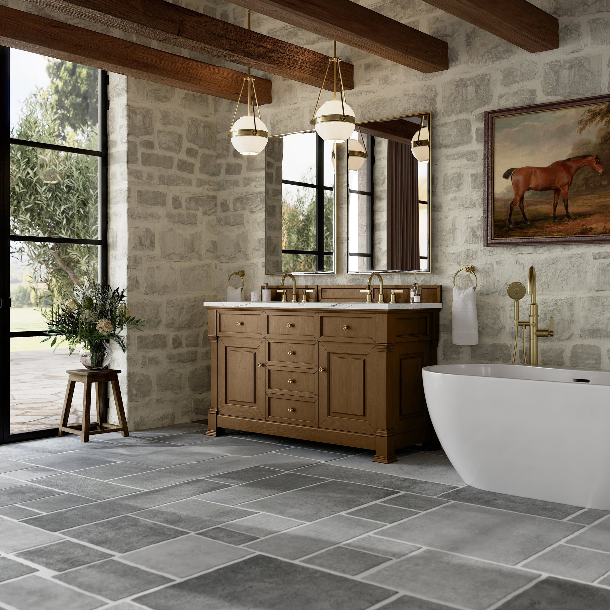 Honey Oak / Ethereal Noctis - 3 Faucet Holes