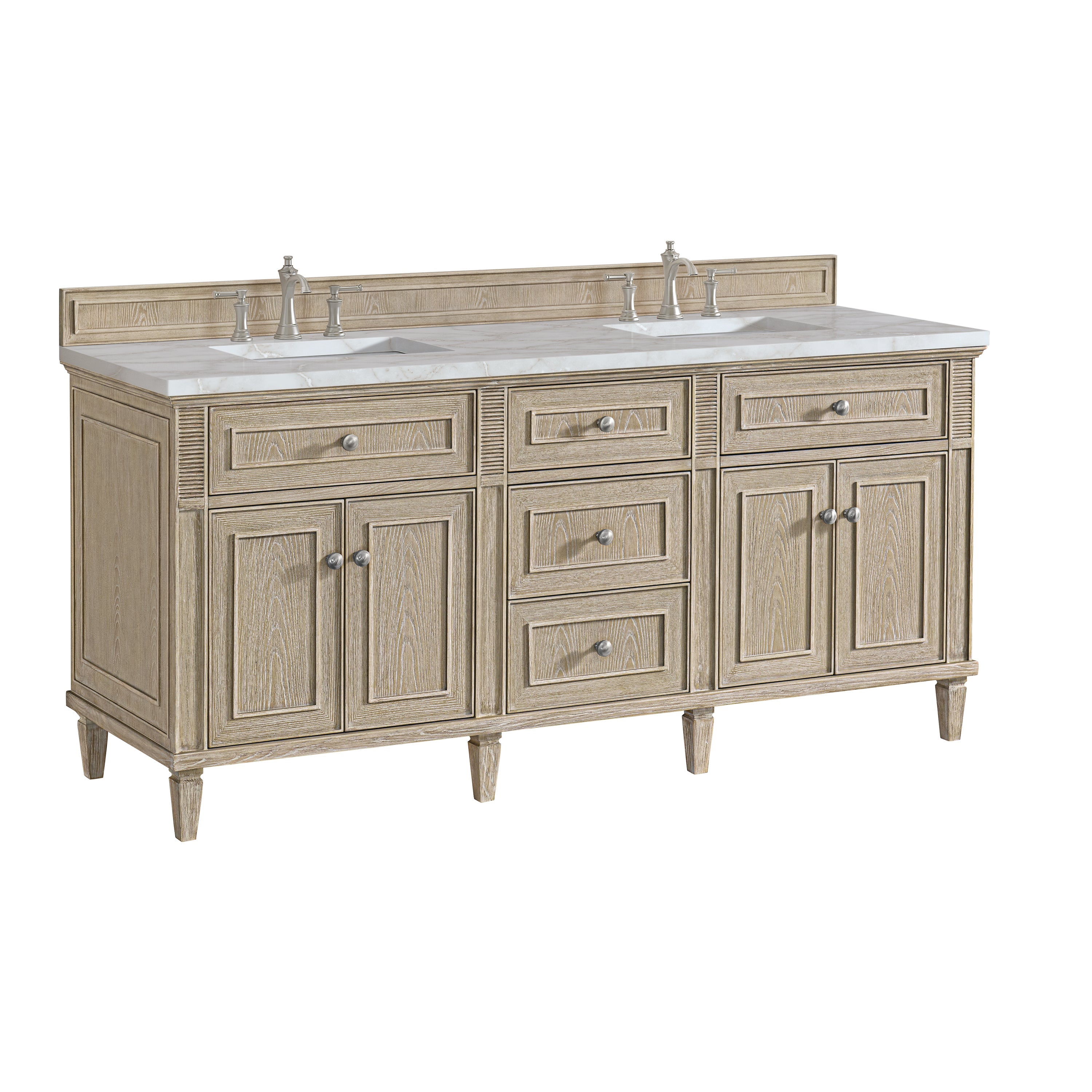Whitewashed Oak / Victorian Silver - 3 Faucet Holes