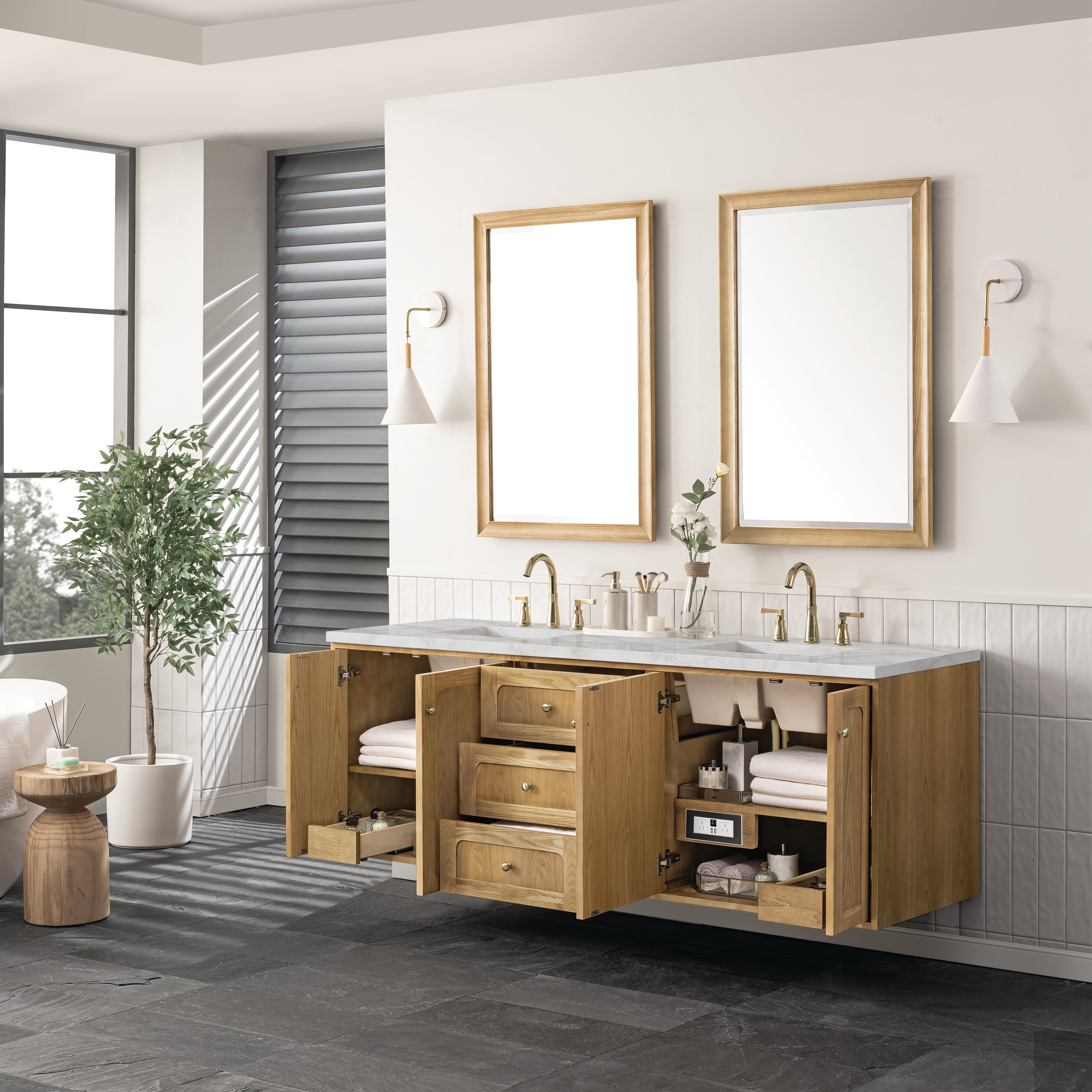 Light Natural Oak / Victorian Silver - 3 Faucet Holes