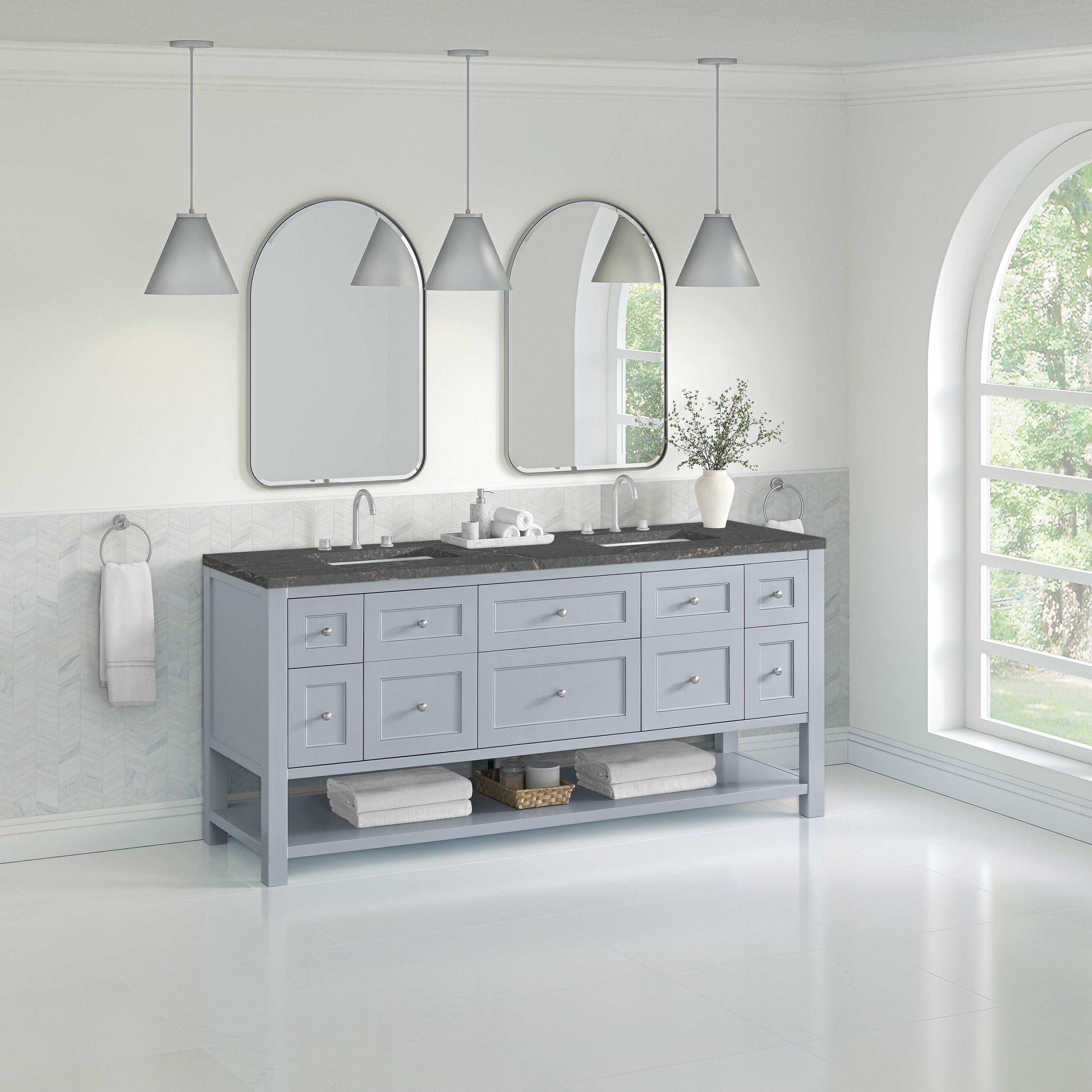 Serenity Blue / Parisien Bleu - 3 Faucet Holes