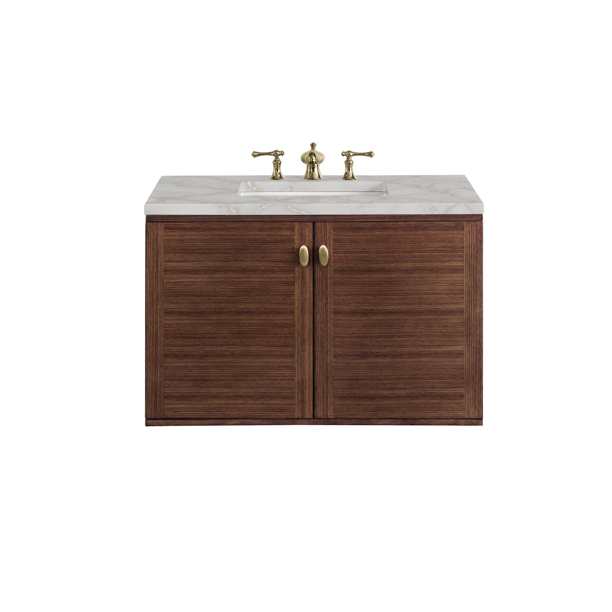 Mid-Century Walnut / Victorian Silver - 3 Faucet Holes