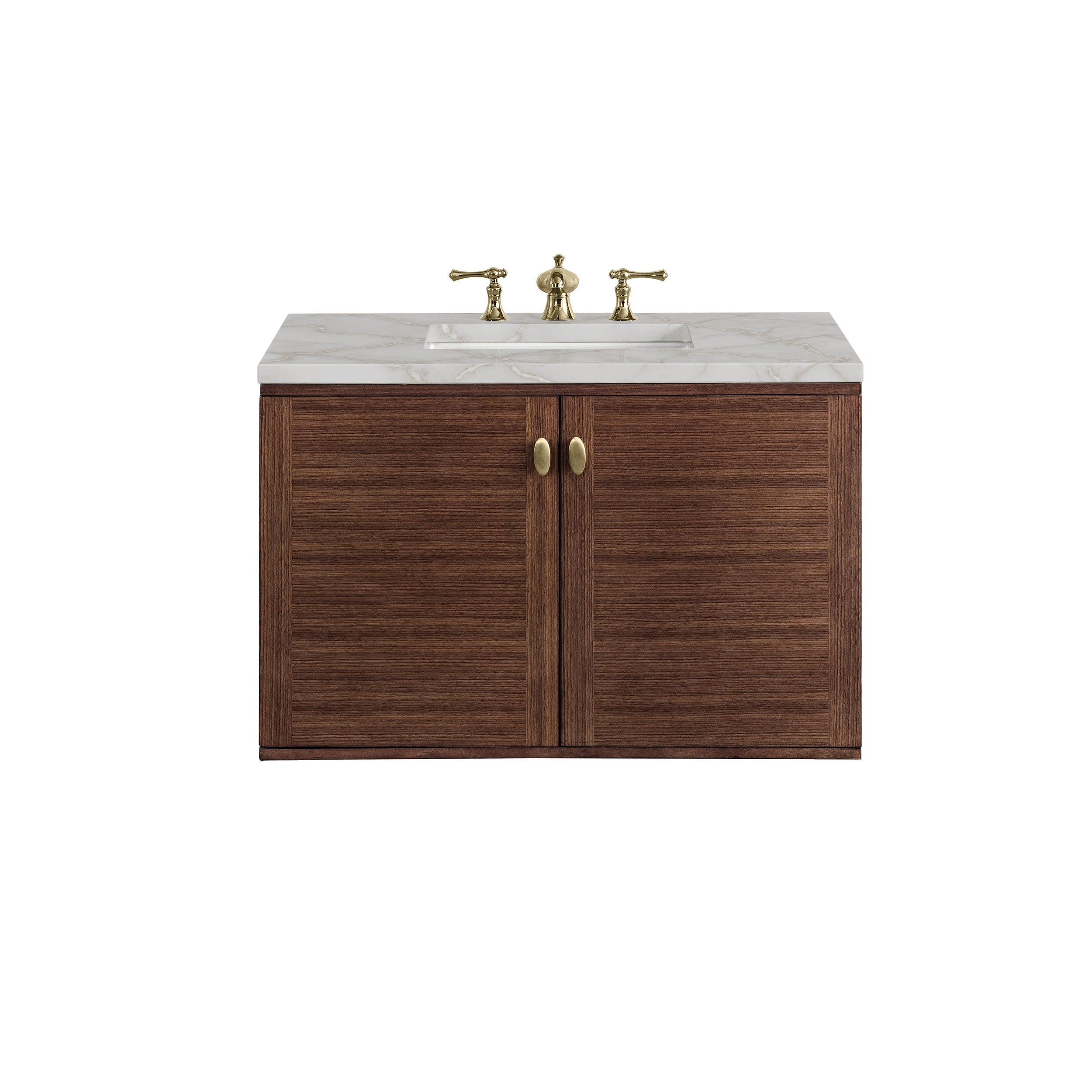 Mid-Century Walnut / Victorian Silver - 3 Faucet Holes