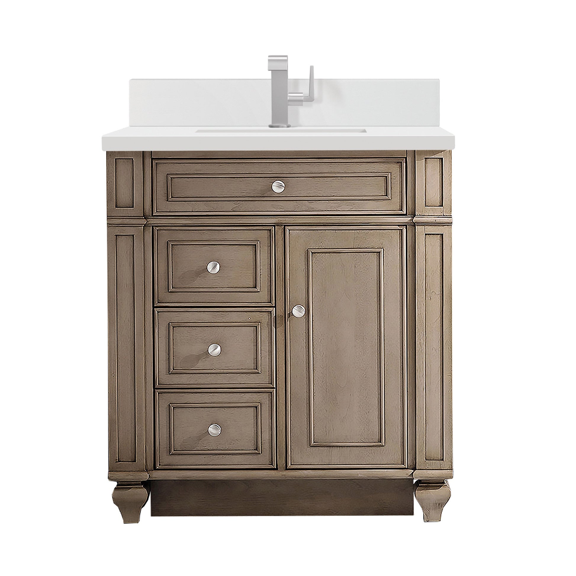 Whitewashed Walnut / White Zeus - 1 Faucet Hole