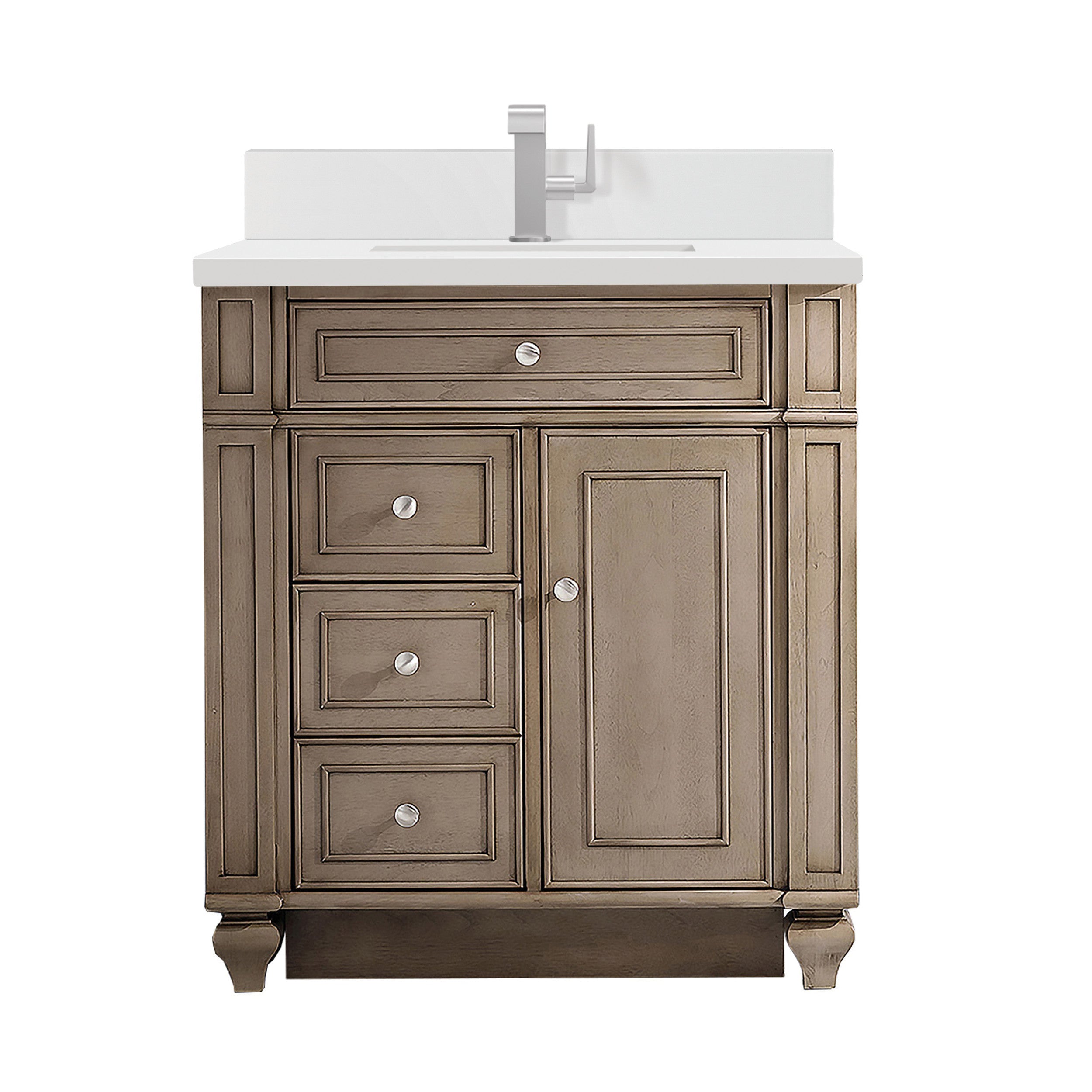 Whitewashed Walnut / White Zeus - 1 Faucet Hole