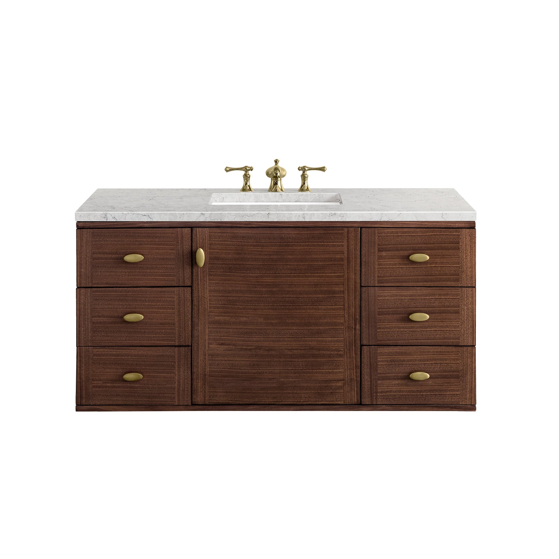 Mid-Century Walnut / Eternal Jasmine Pearl - 3 Faucet Holes