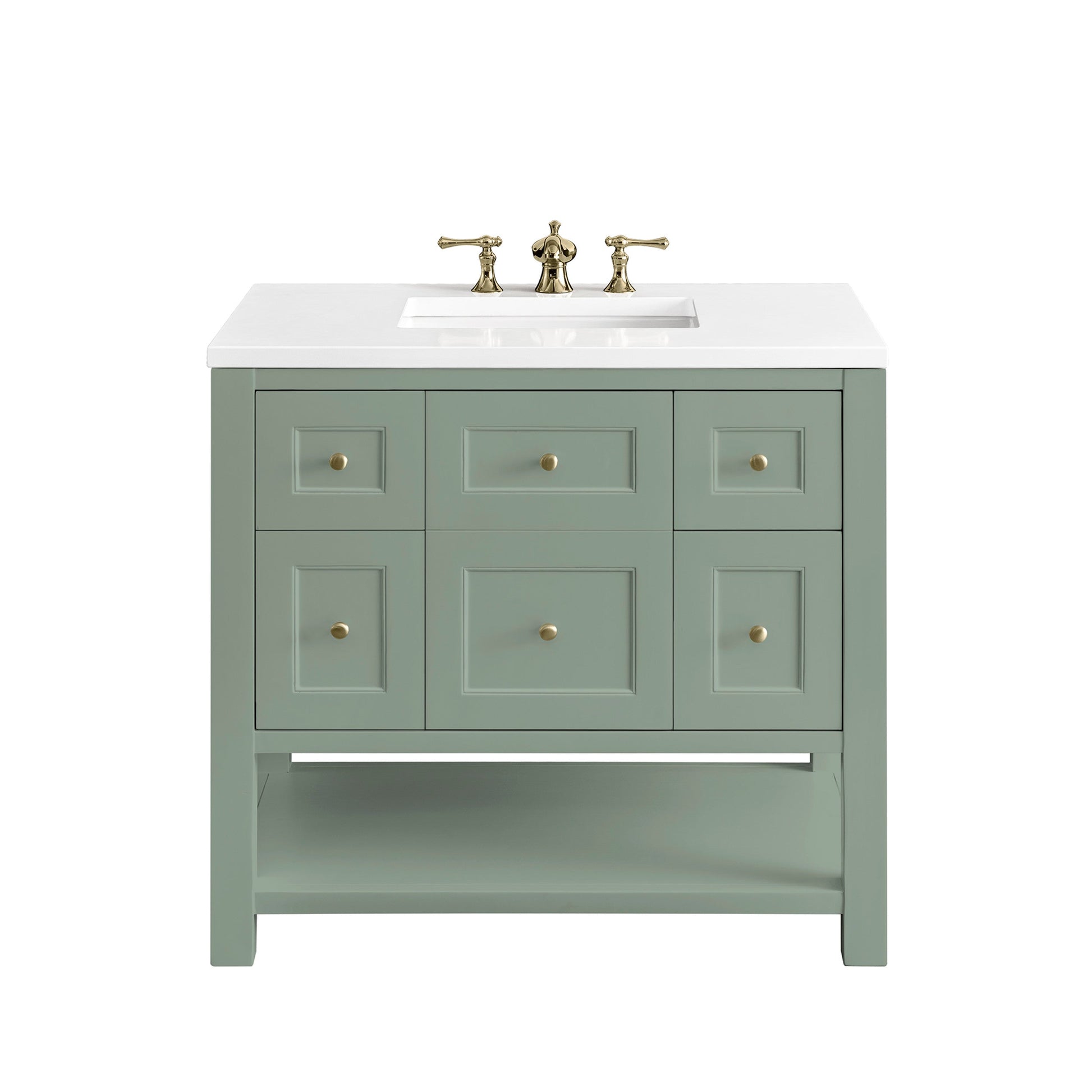 Smokey Celadon / White Zeus - 3 Faucet Holes